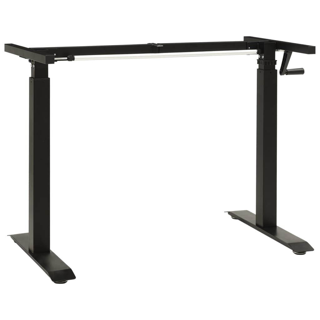 Manual Height Adjustable Standing Desk Frame Hand Crank Black