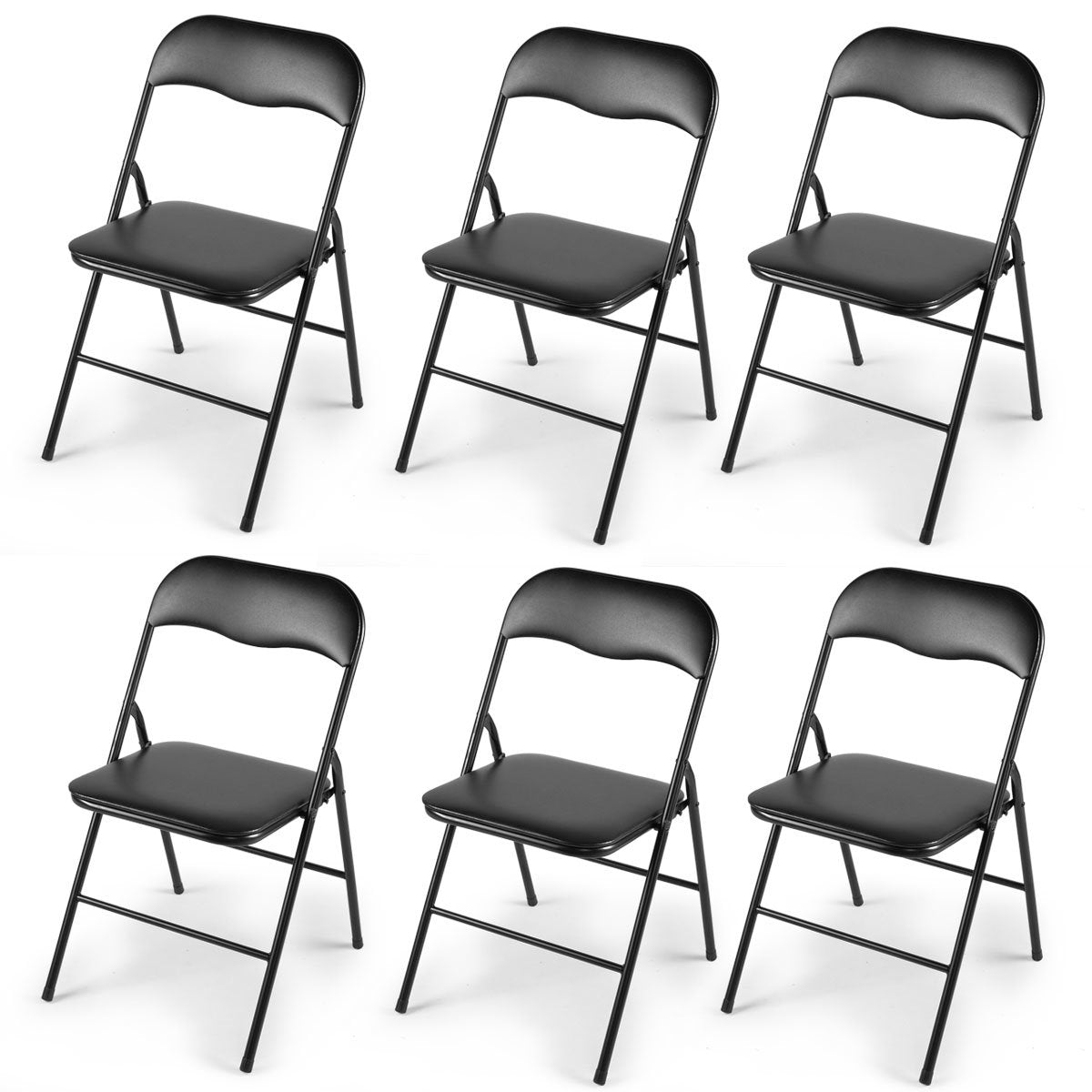 White/Black Plastic Folding Chair for Wedding Commercial Events Stackable Folding Chairs with Padded Cushion Seat