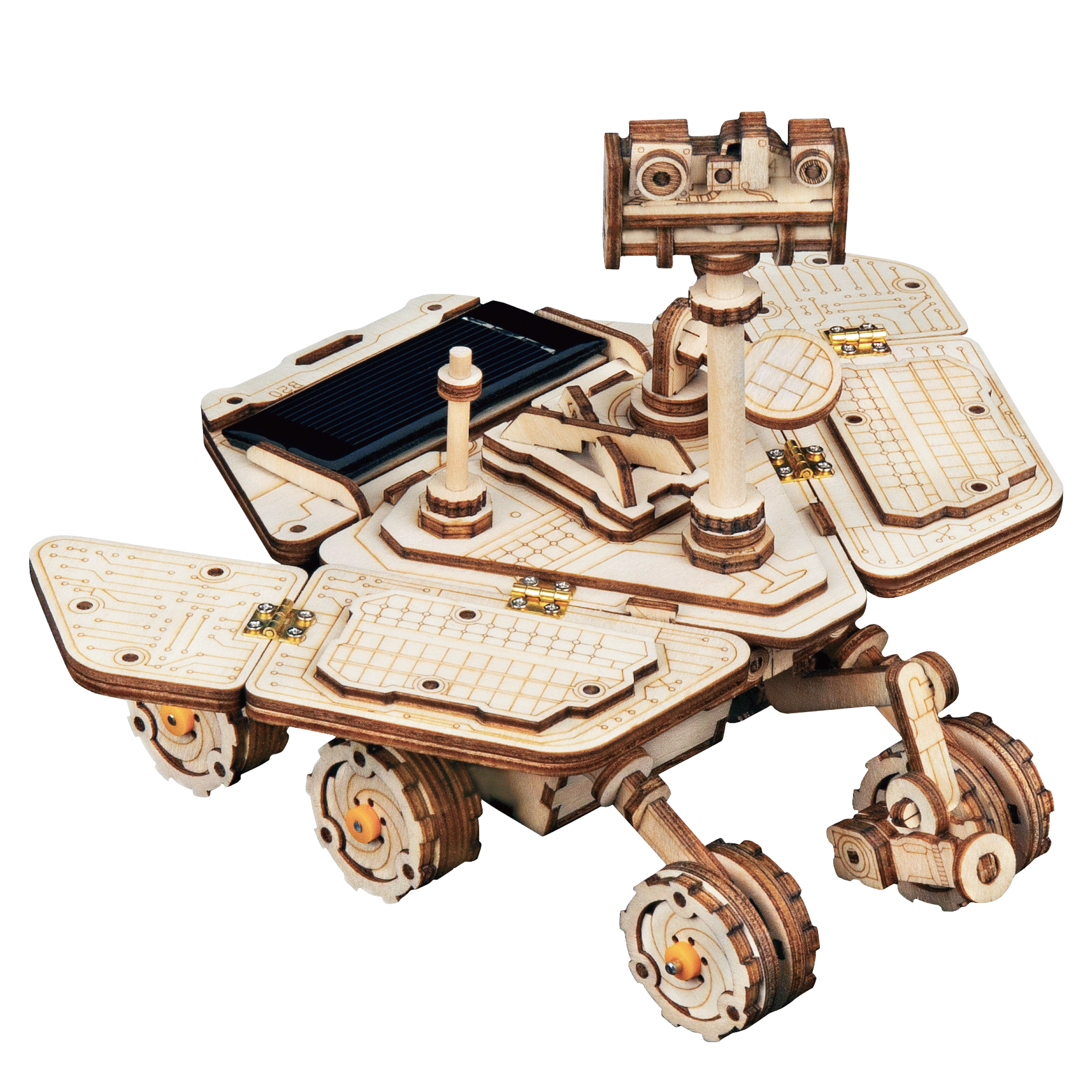 Robotime 4 Kind Moveable 3D Wooden Space Hunting Solar Energy Toy Assembly Gift for Children Teens Adult LS