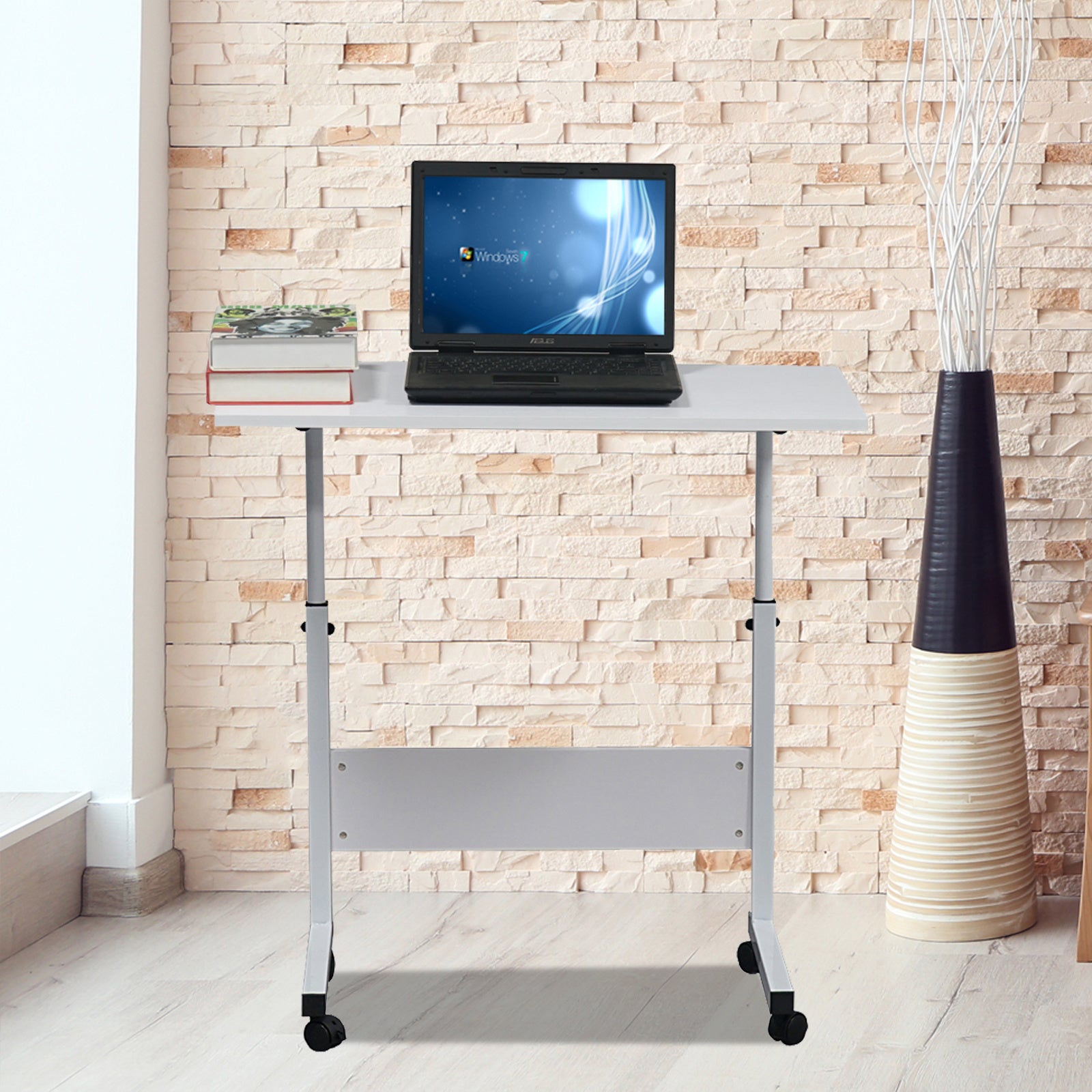 Removable P2 15MM Chipboard & Steel Side Table with Baffle White