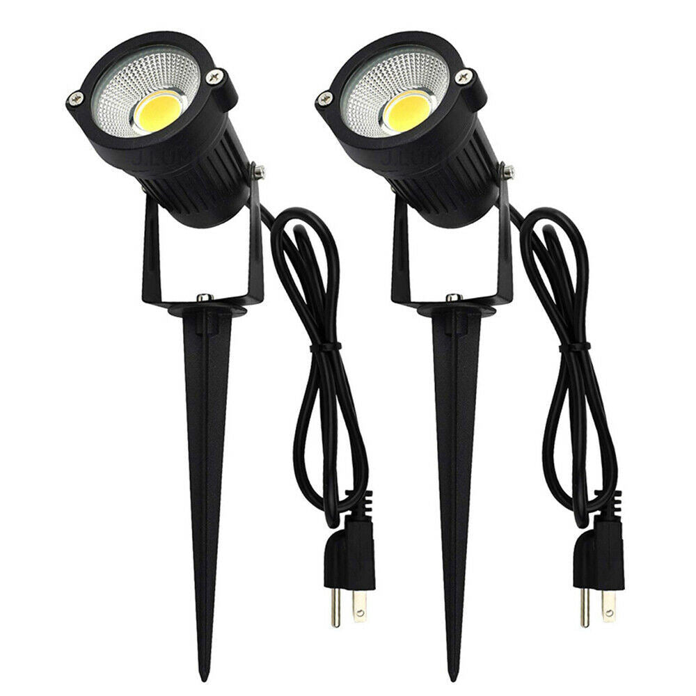 1/2 Pack Outdoor White Landscape LED Spot COB Lights 5W 110V Waterproof IP65