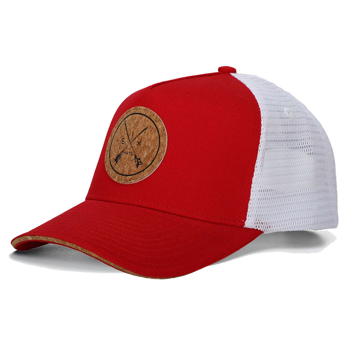 Red & White Mesh Arrow Snapback