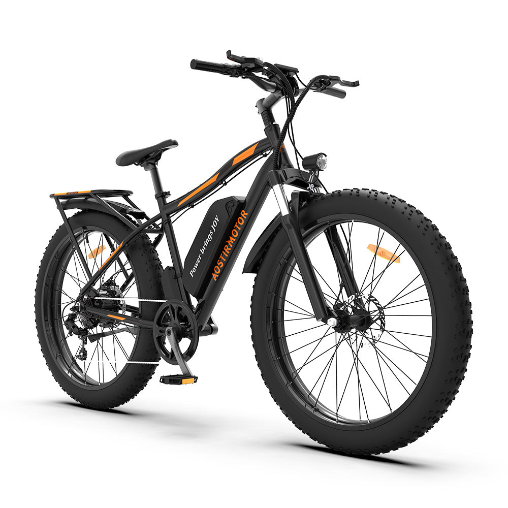 (Do Not Sell on Amazon) AOSTIRMOTOR 26" 750W Electric Bike Fat Tire P7 48V 13AH Removable Lithium Battery for Adults with Detachable Rear Rack Fender RT