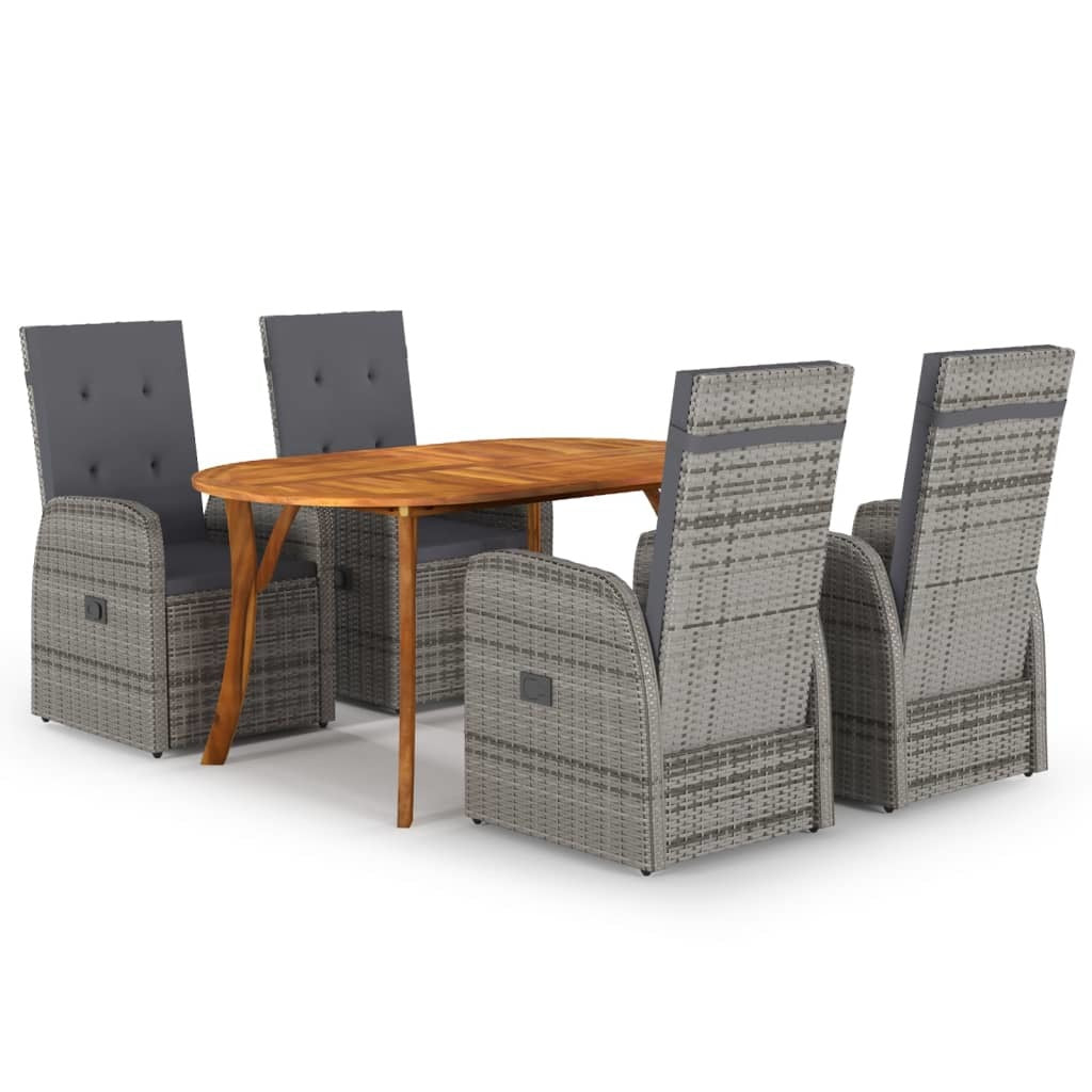 5 Piece Patio Dining Set Gray