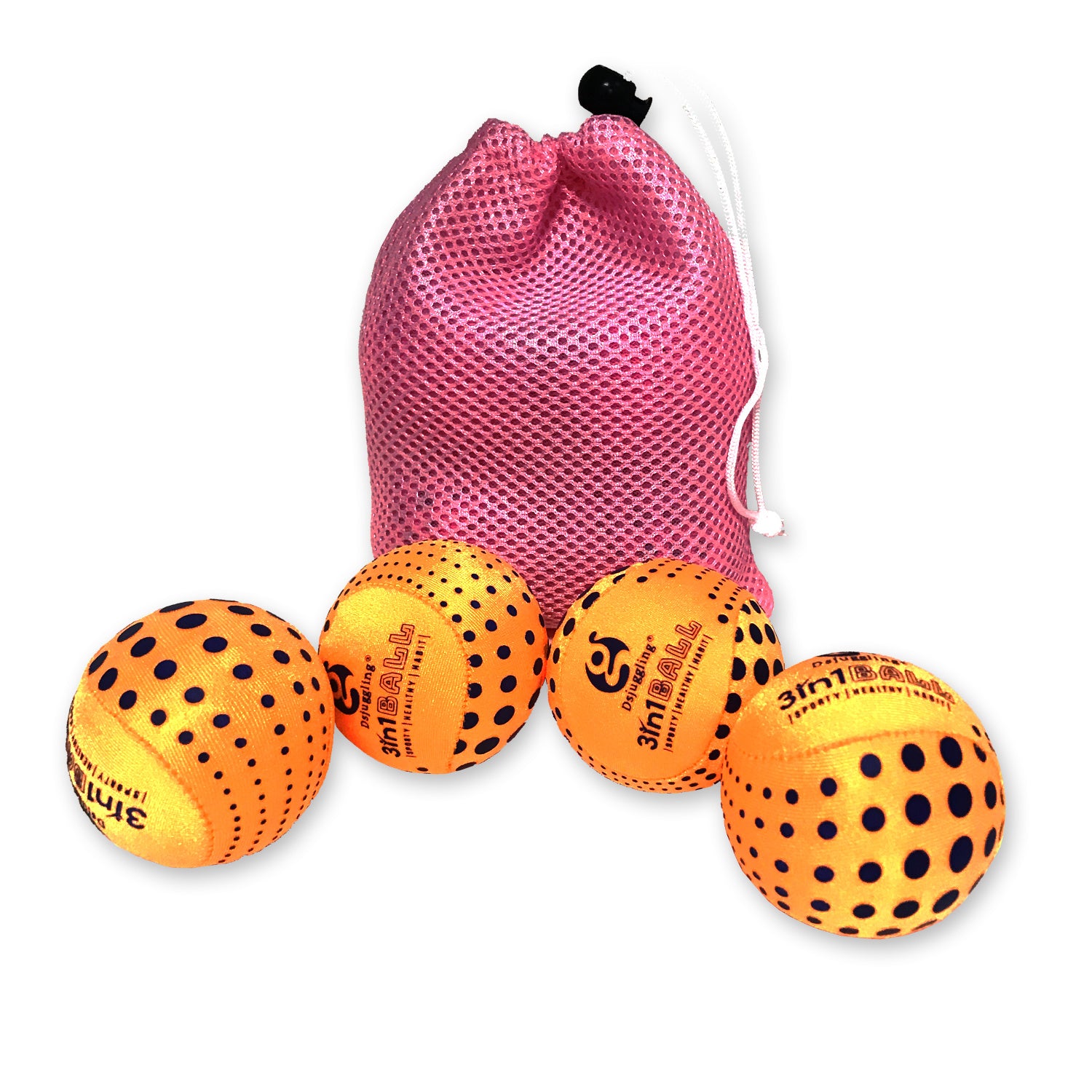 DSJUGGLING 4 Pieces Washable Juggling Balls for Beginners and Professionals Set of 4 100g Each - Soft Easy Juggle Balls, Multiple Practice Juggling Ba
