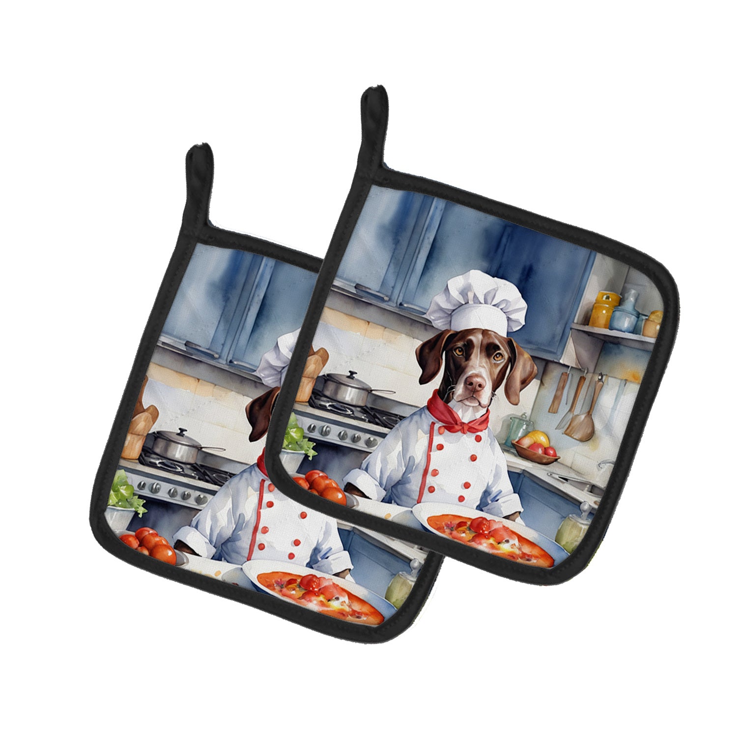 Pointer The Chef Pair of Pot Holders Kitchen Heat Resistant Pot Holders Sets Oven Hot Pads for Cooking Baking BBQ, 7 1/2 x 7 1/2