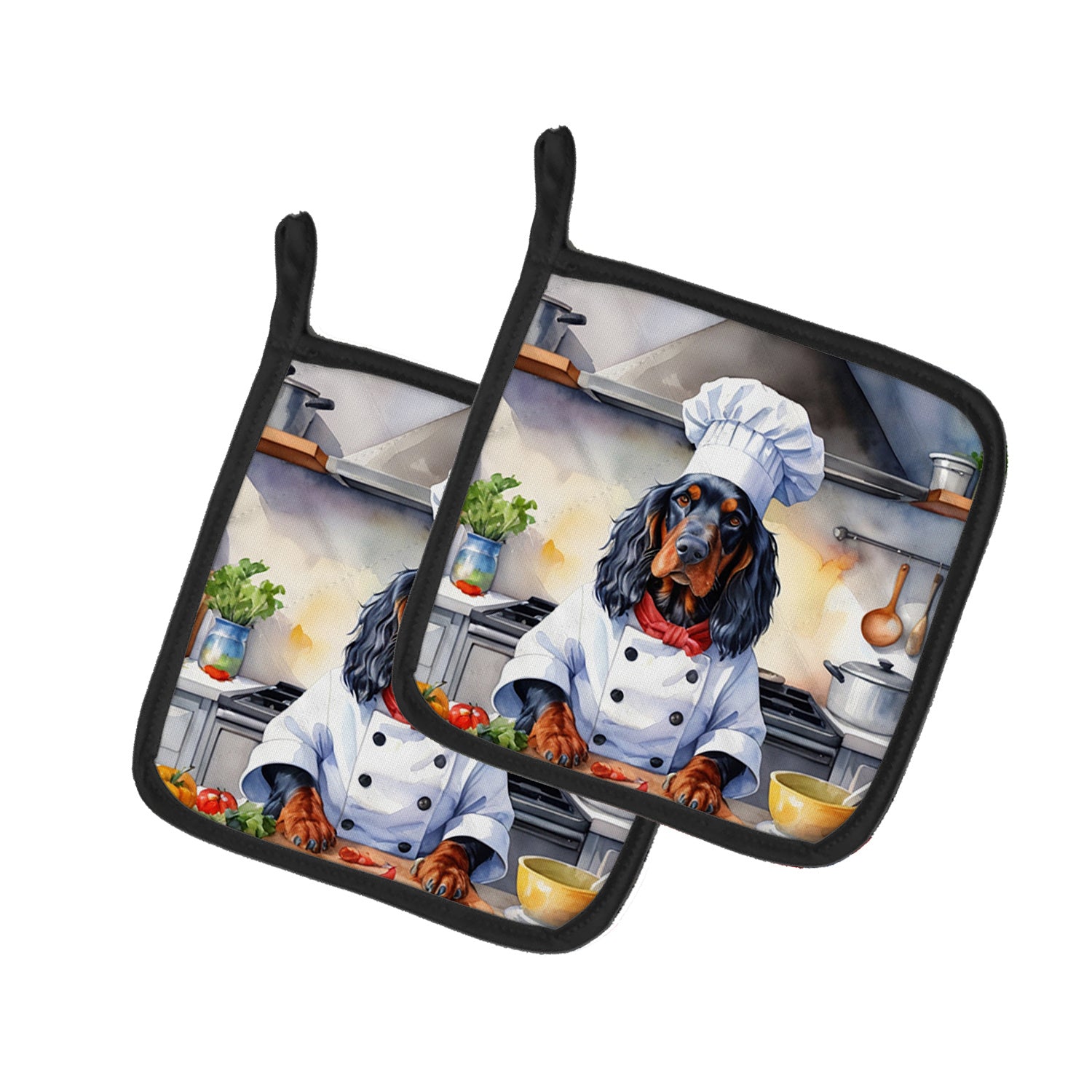 Gordon Setter The Chef Pair of Pot Holders Kitchen Heat Resistant Pot Holders Sets Oven Hot Pads for Cooking Baking BBQ, 7 1/2 x 7 1/2