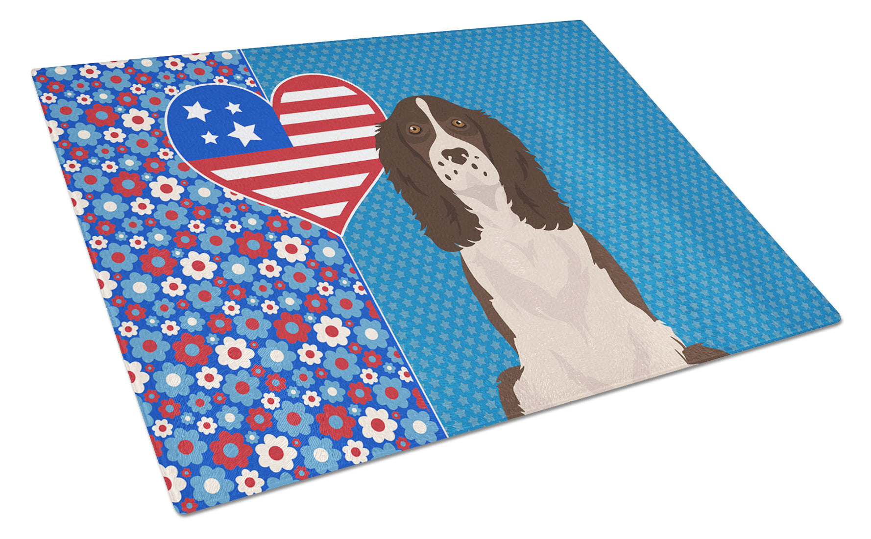 Liver English Springer Spaniel USA American Glass Cutting Board Decorative Tempered Glass Kitchen Cutting and Serving Board Large Size Chopping Board