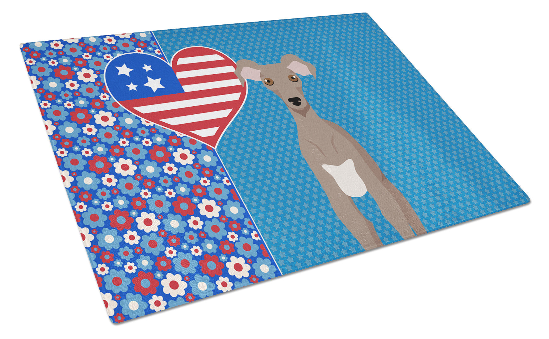 Fawn Italian Greyhound USA American Glass Cutting Board Decorative Tempered Glass Kitchen Cutting and Serving Board Large Size Chopping Board