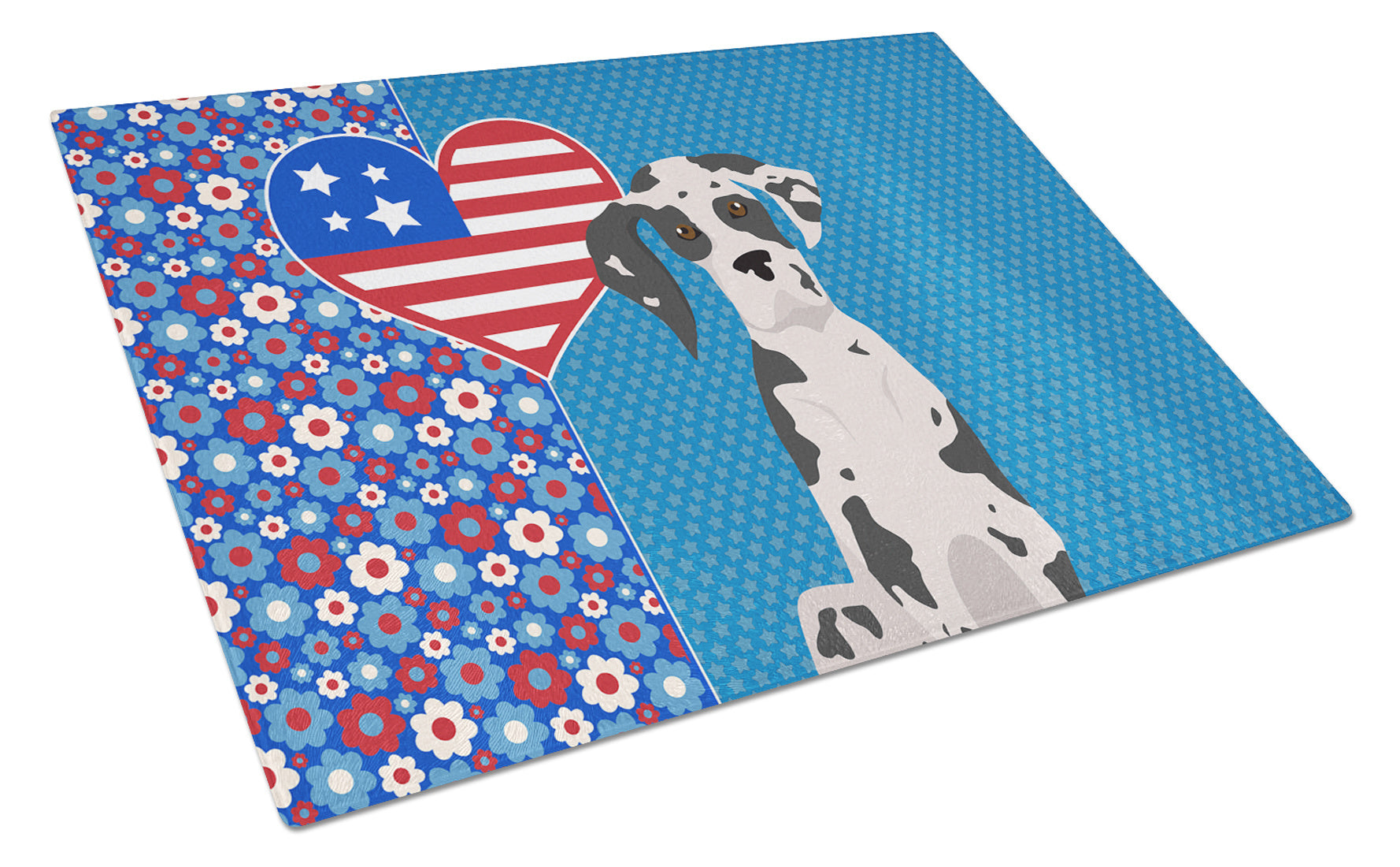 Harlequin Great Dane USA American Glass Cutting Board Decorative Tempered Glass Kitchen Cutting and Serving Board Large Size Chopping Board