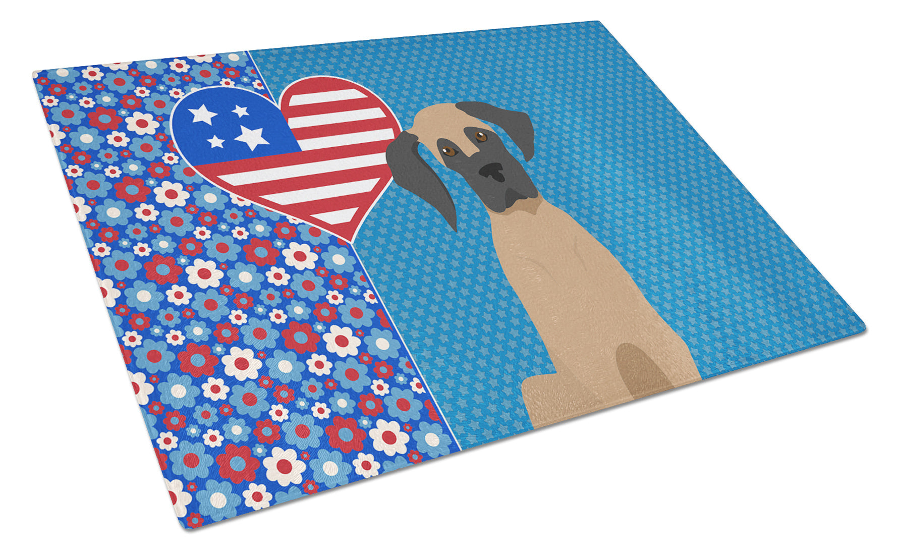 Fawn Great Dane USA American Glass Cutting Board Decorative Tempered Glass Kitchen Cutting and Serving Board Large Size Chopping Board