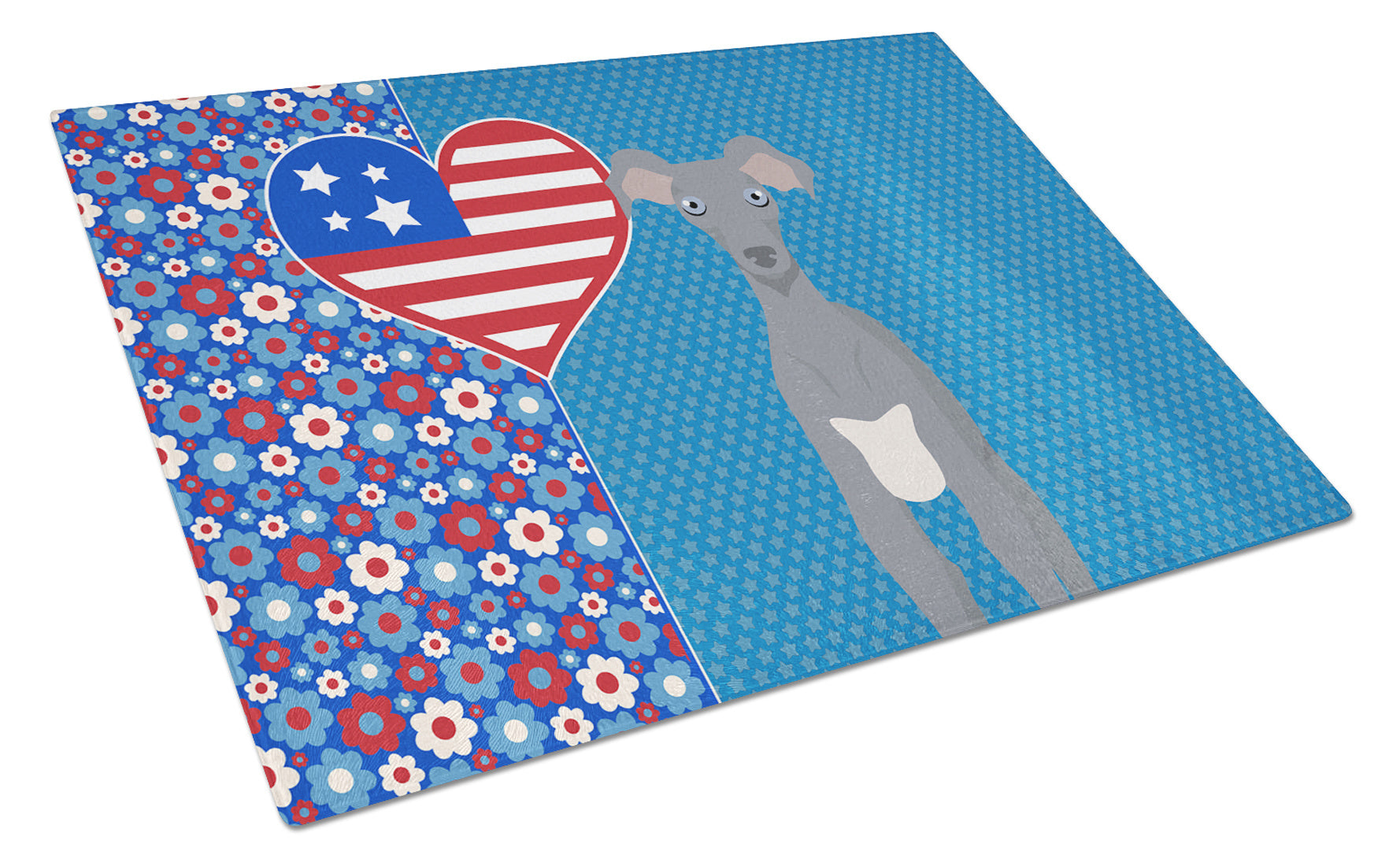 Gray Italian Greyhound USA American Glass Cutting Board Decorative Tempered Glass Kitchen Cutting and Serving Board Large Size Chopping Board