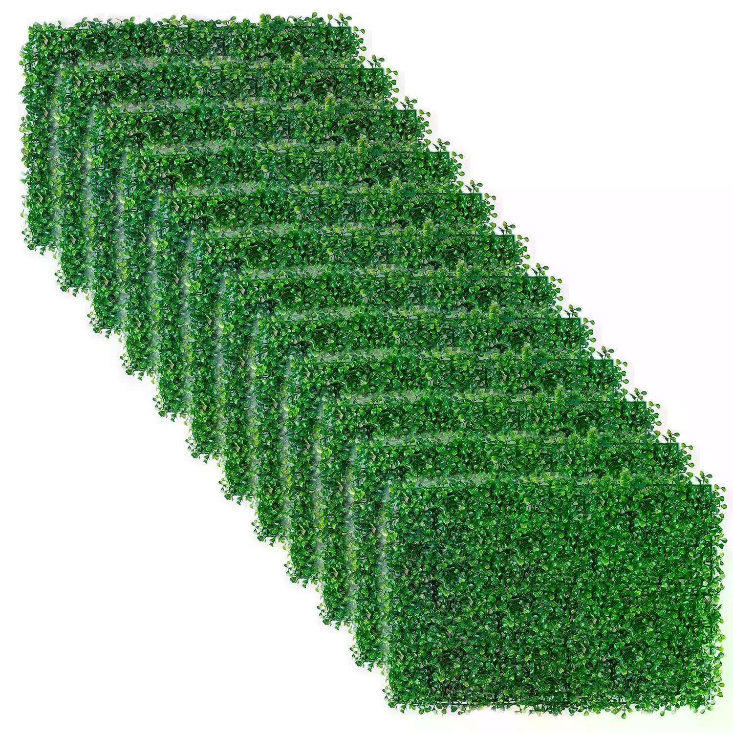 12Pcs artificial boxwood trimming hedge plants grass background fence privacy screen grass wall decoration balcony garden fence