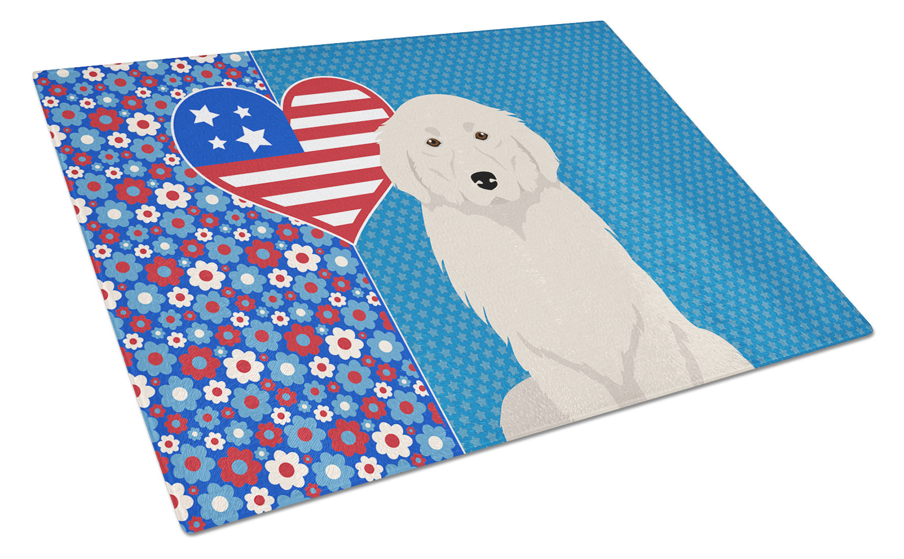 Great Pyrenees USA American Glass Cutting Board Decorative Tempered Glass Kitchen Cutting and Serving Board Large Size Chopping Board