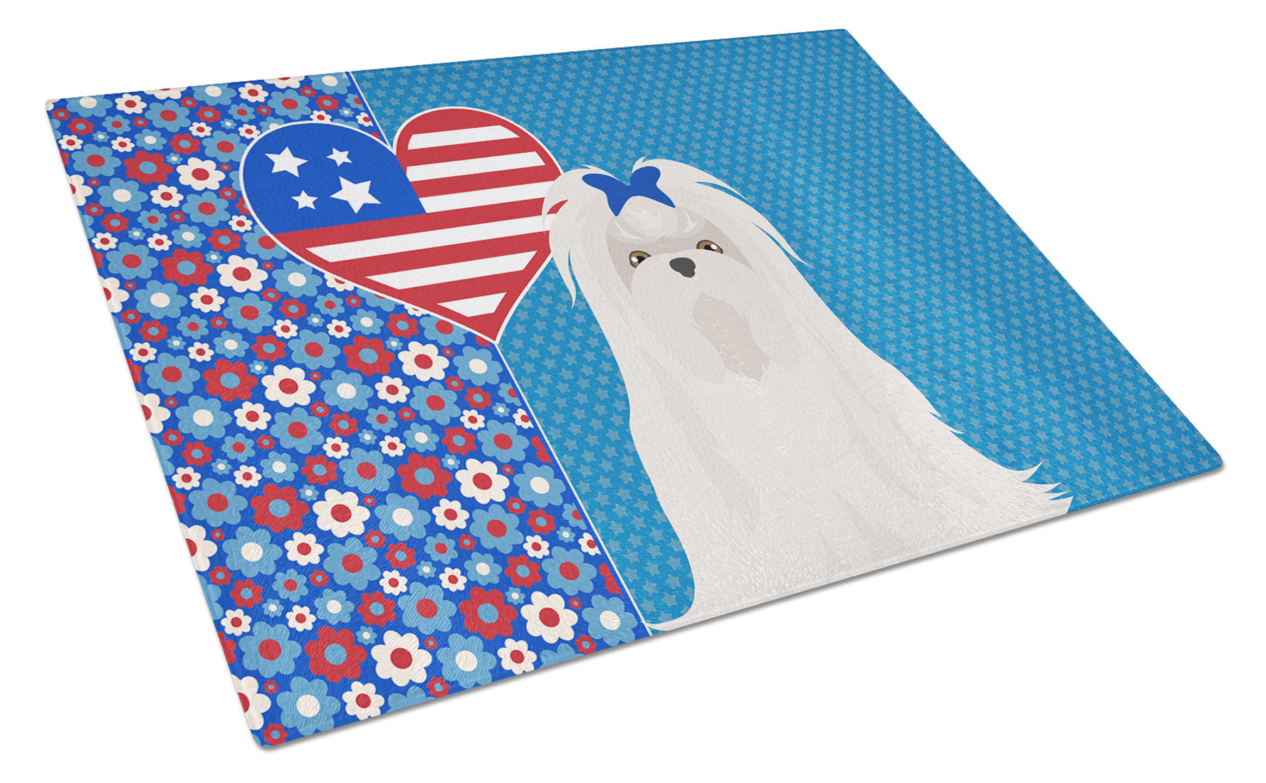 Maltese USA American Glass Cutting Board Decorative Tempered Glass Kitchen Cutting and Serving Board Large Size Chopping Board