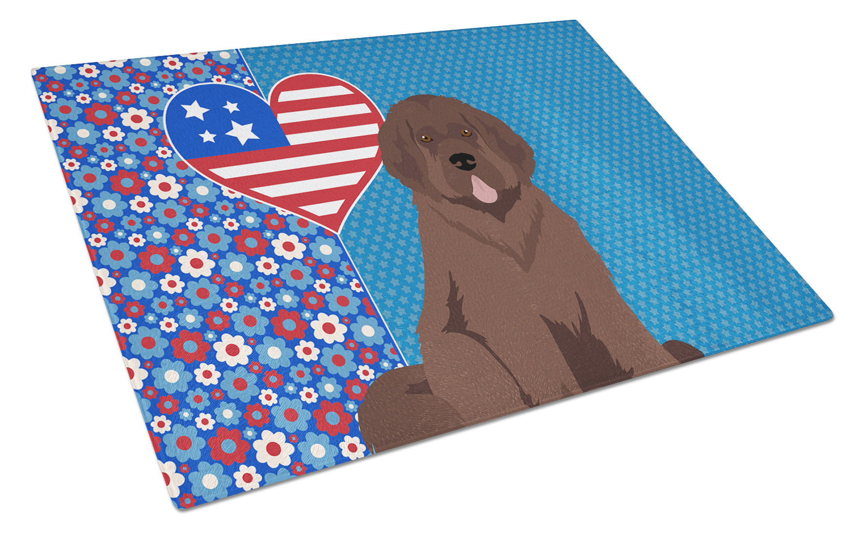 Brown Newfoundland USA American Glass Cutting Board Decorative Tempered Glass Kitchen Cutting and Serving Board Large Size Chopping Board