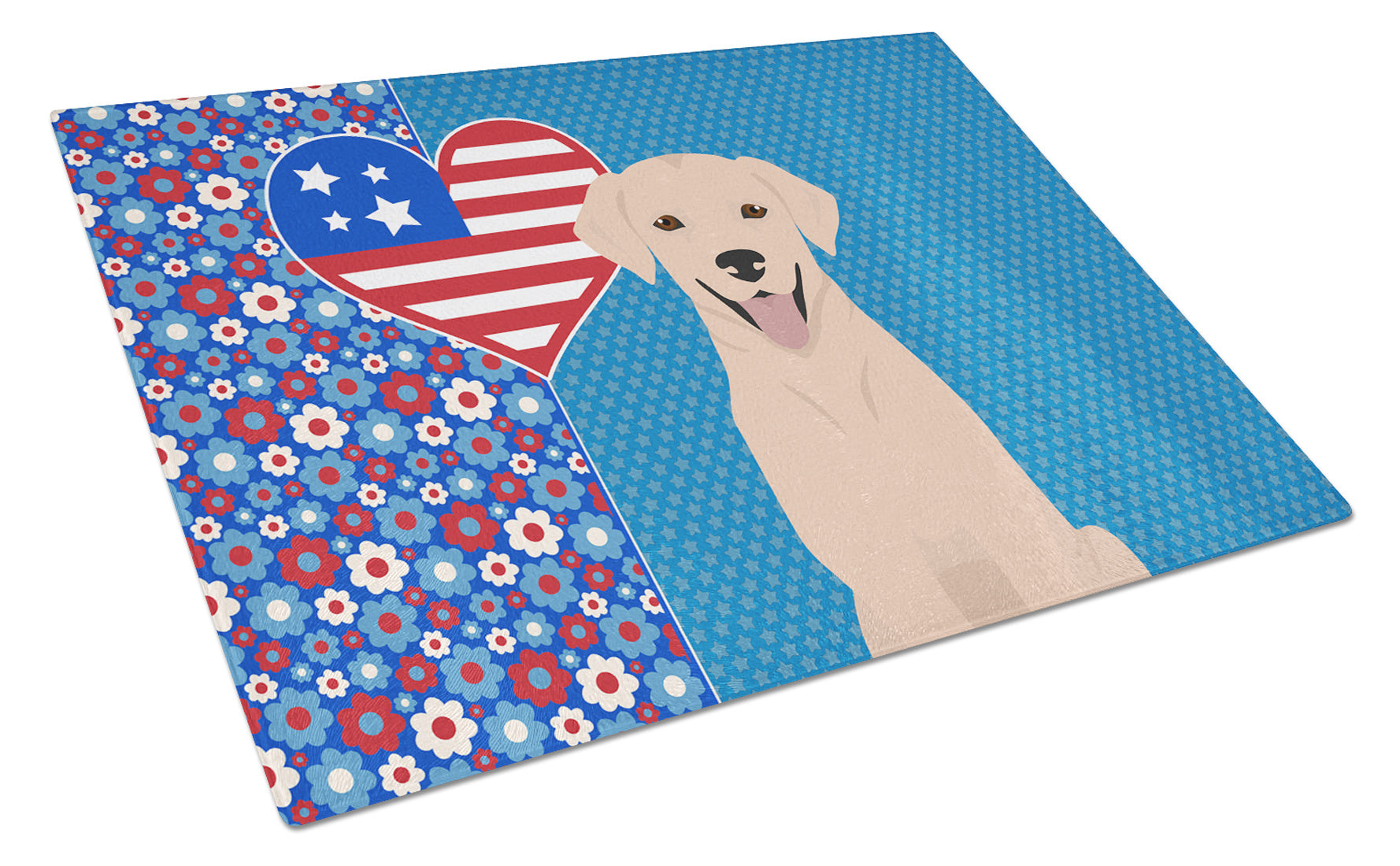 Yellow Labrador Retriever USA American Glass Cutting Board Decorative Tempered Glass Kitchen Cutting and Serving Board Large Size Chopping Board