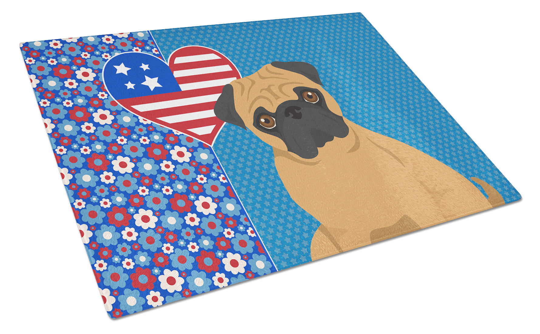 Apricot Pug USA American Glass Cutting Board Decorative Tempered Glass Kitchen Cutting and Serving Board Large Size Chopping Board