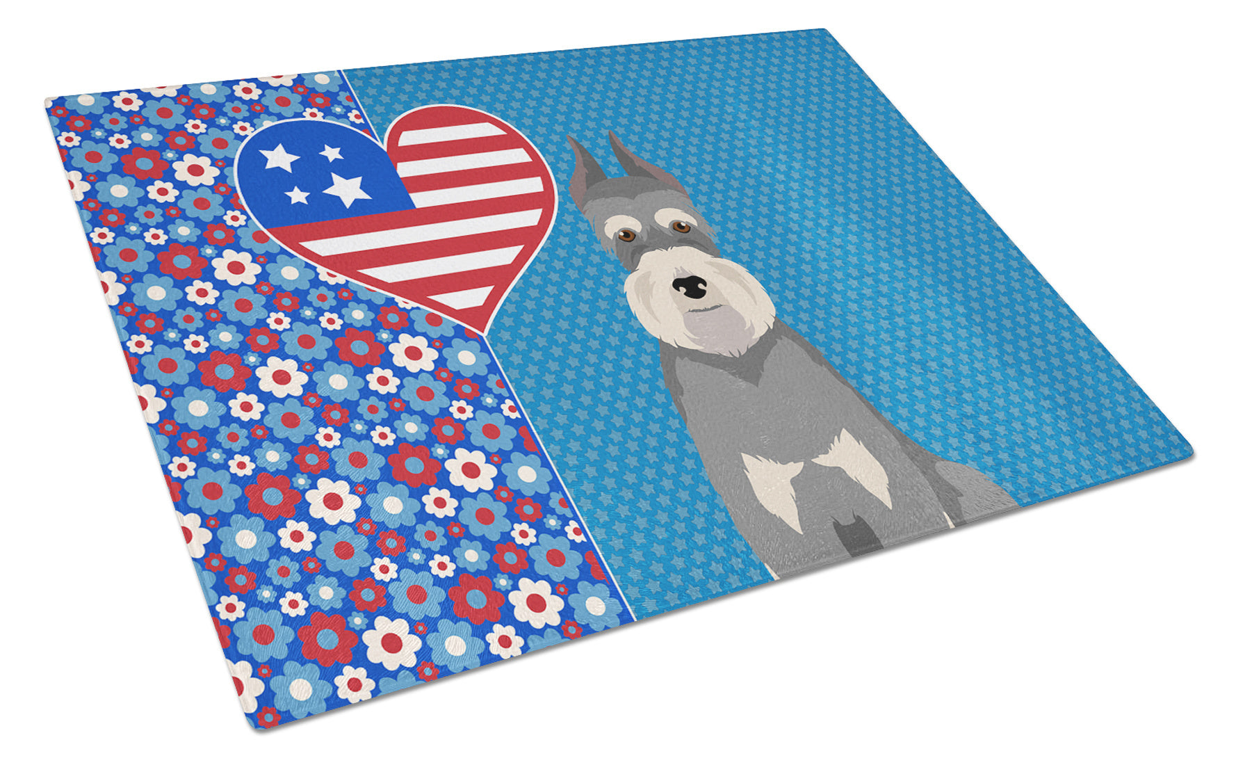 Salt Pepper Schnauzer USA American Glass Cutting Board Decorative Tempered Glass Kitchen Cutting and Serving Board Large Size Chopping Board