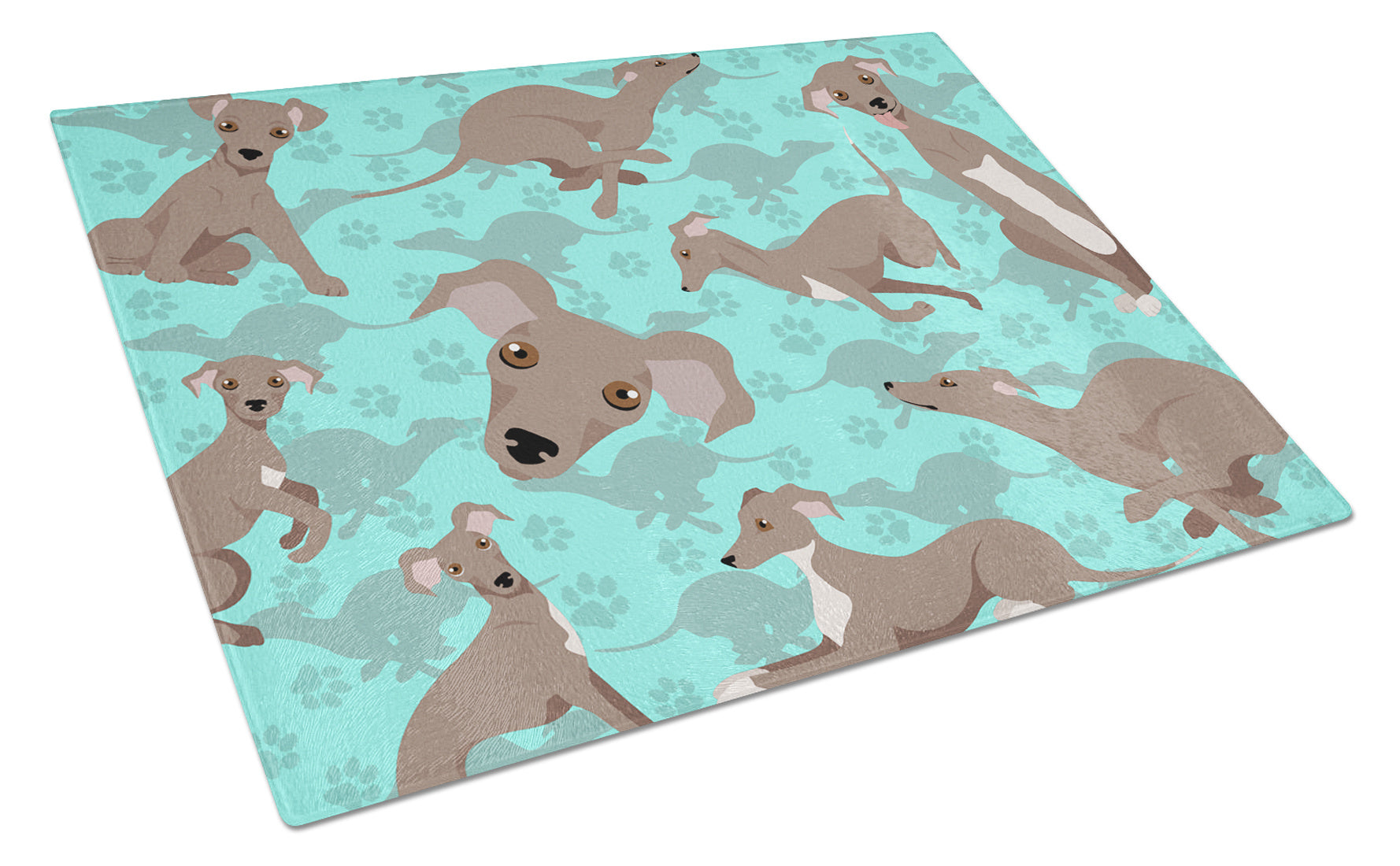 Fawn Italian Greyhound Glass Cutting Board Decorative Tempered Glass Kitchen Cutting and Serving Board Large Size Chopping Board