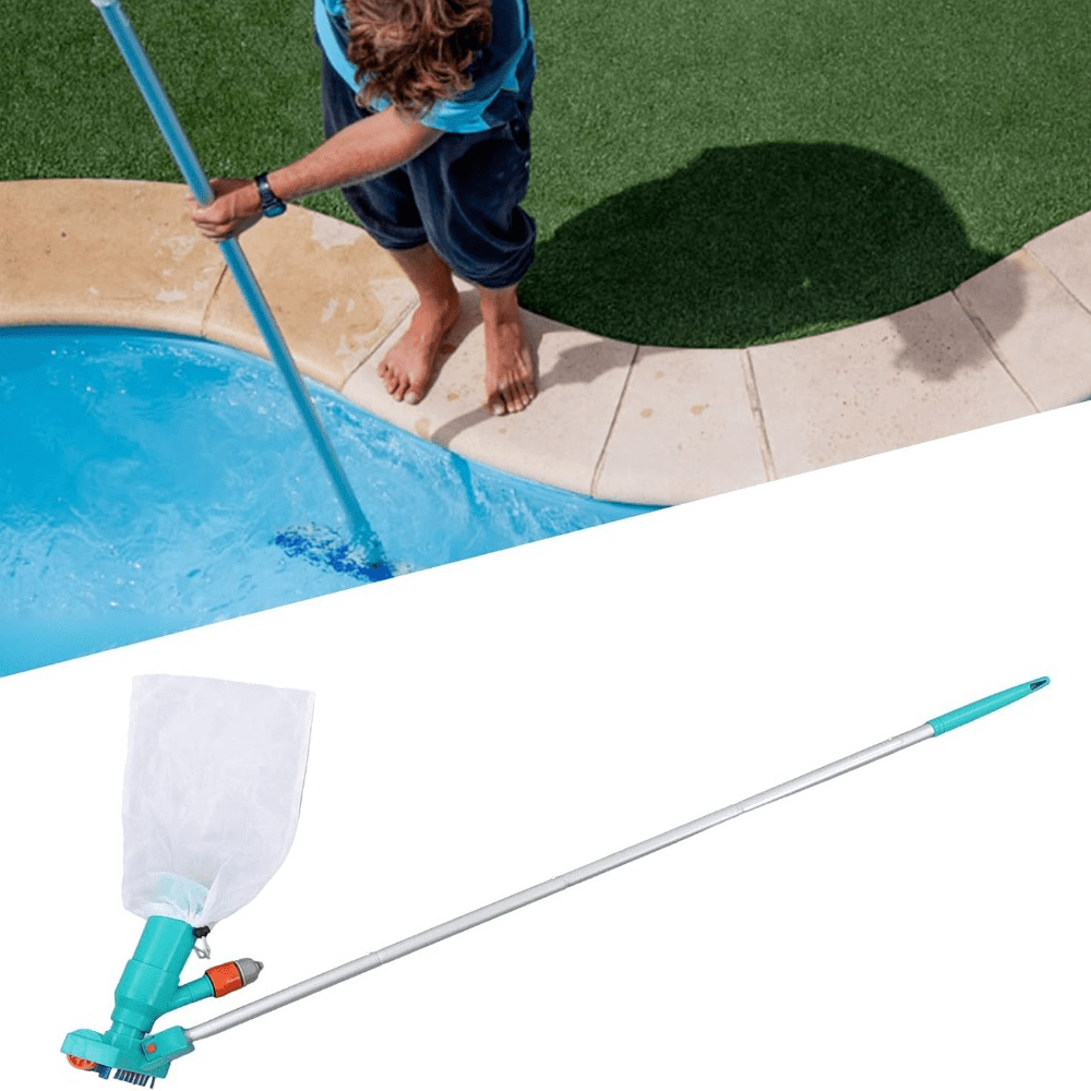 Underwater Jet Vacuum Cleaner, Portable Pool Vacuum Jet Underwater Cleaner W/Brush & 50.7" Pole, Handheld Jet Pool Vacuum for Above Ground Pool, Attach to Garden Hose