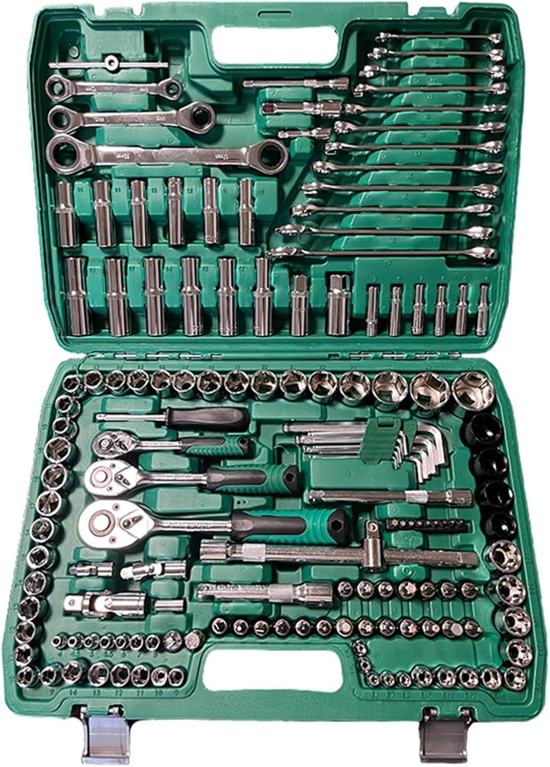 151pcs Socket Wrench Hardware Tool with 24-Tooth, Combination Drill Bit Set With Ratchet Wrench, Chromium-vanadium Steel, HLYLYVLGM-151PCS