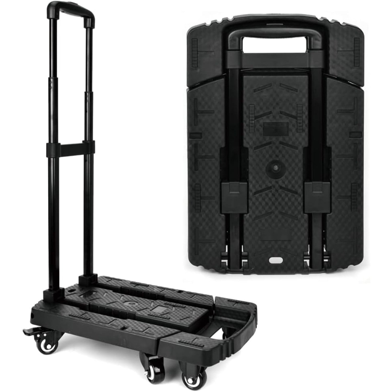 Folding Luggage Cart, Hand Truck, Dolly Cart, Ideal for Travel, Moving, Shopping, and Package Delivery in Offices and More (500lbs Heavy Duty with 6 Wheels)