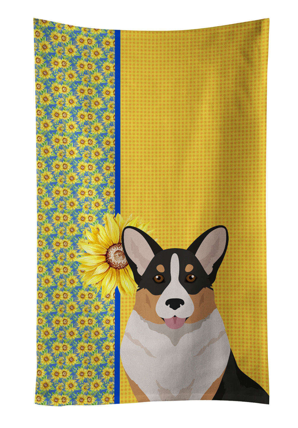 Summer Sunflowers Tricolor Cardigan Corgi Kitchen Towel Dish Cloths Guest Hand Towel Decorative Bathroom Towel for Face,Tea, Dishcloth, Kitchen and Bath