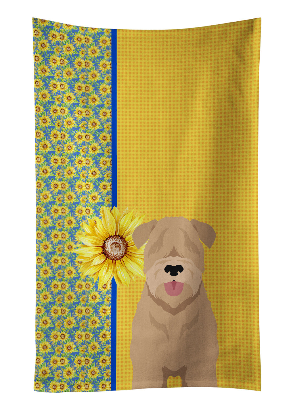 Summer Sunflowers Red Wheaten Terrier Kitchen Towel Dish Cloths Guest Hand Towel Decorative Bathroom Towel for Face,Tea, Dishcloth, Kitchen and Bath