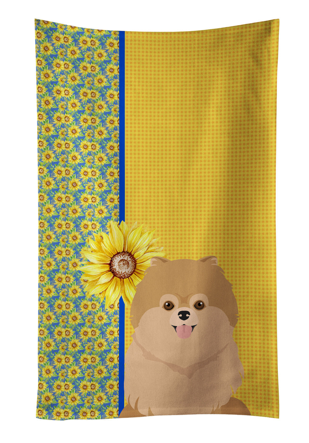 Summer Sunflowers Orange Pomeranian Kitchen Towel Dish Cloths Guest Hand Towel Decorative Bathroom Towel for Face,Tea, Dishcloth, Kitchen and Bath