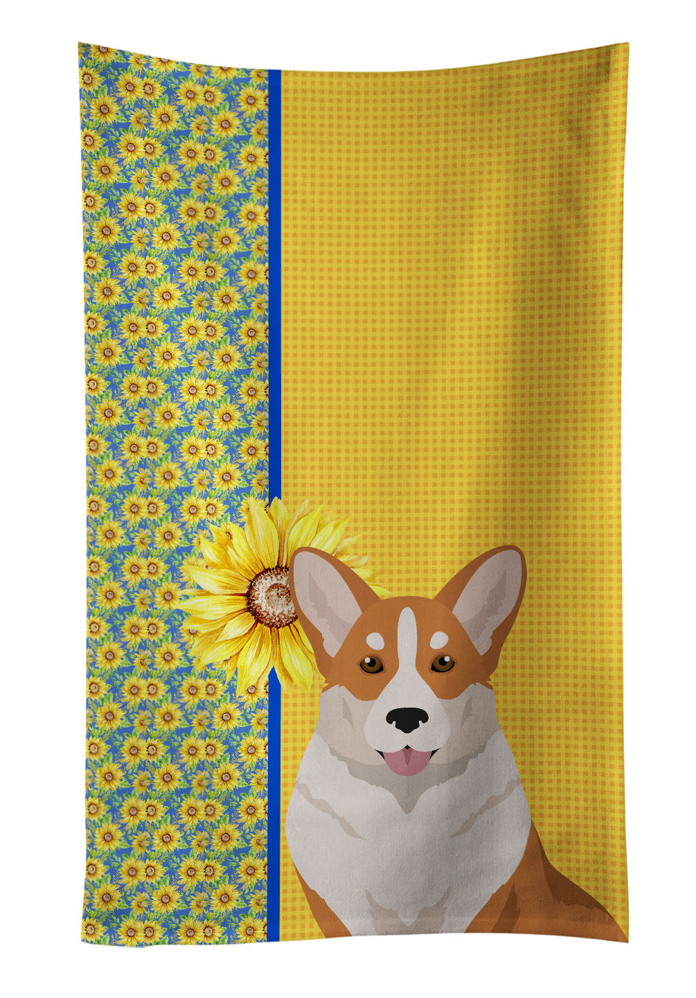 Summer Sunflowers Red Cardigan Corgi Kitchen Towel Dish Cloths Guest Hand Towel Decorative Bathroom Towel for Face,Tea, Dishcloth, Kitchen and Bath