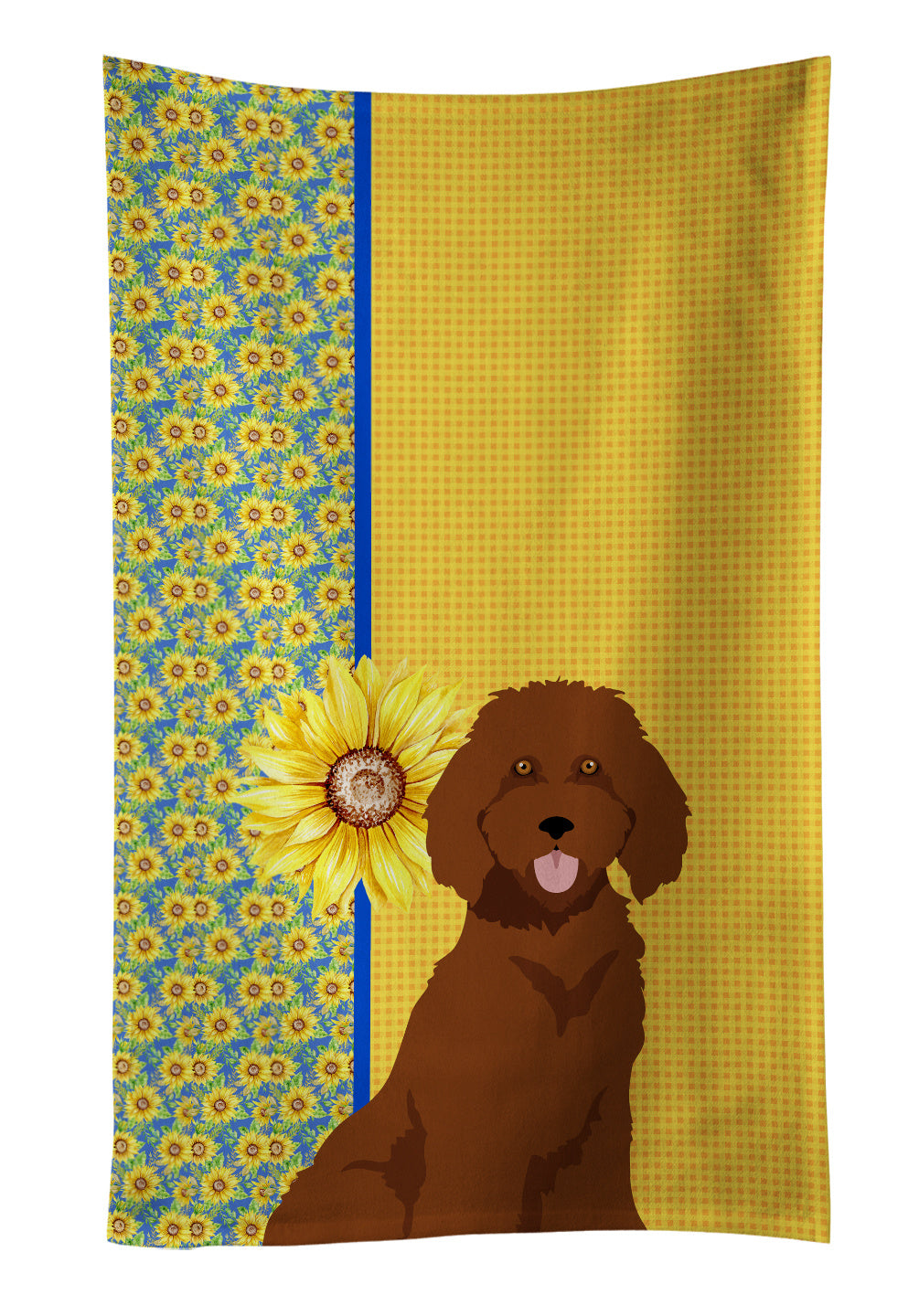 Summer Sunflowers Standard Red Poodle Kitchen Towel Dish Cloths Guest Hand Towel Decorative Bathroom Towel for Face,Tea, Dishcloth, Kitchen and Bath