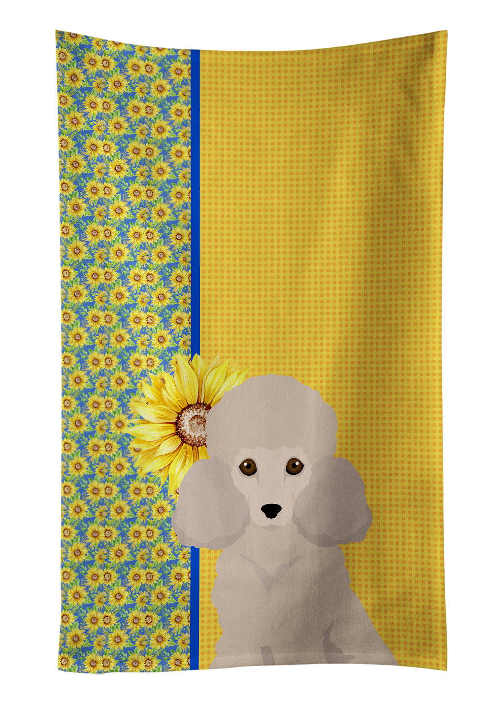 Summer Sunflowers Toy Cream Poodle Kitchen Towel Dish Cloths Guest Hand Towel Decorative Bathroom Towel for Face,Tea, Dishcloth, Kitchen and Bath