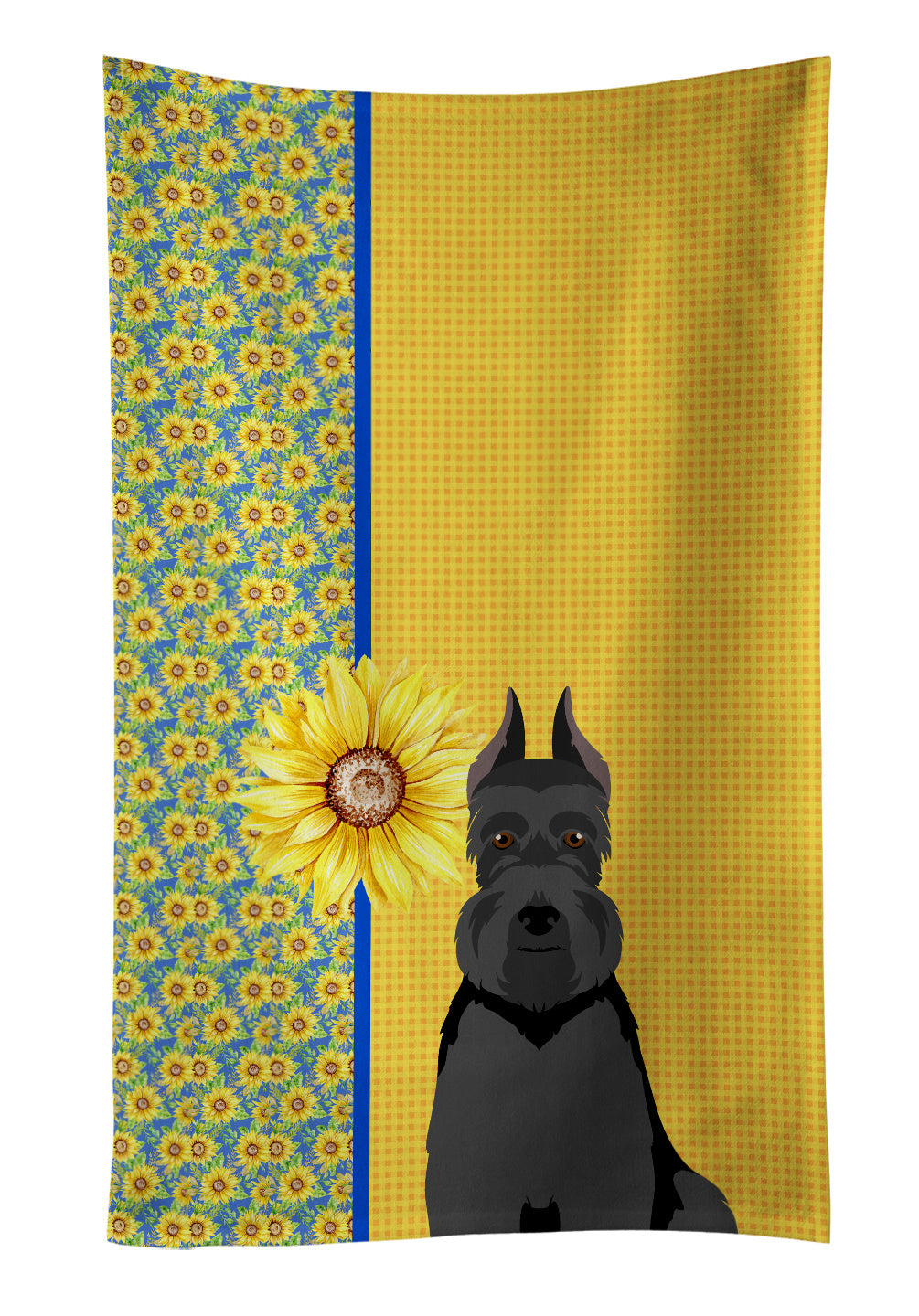 Summer Sunflowers Black Schnauzer Kitchen Towel Dish Cloths Guest Hand Towel Decorative Bathroom Towel for Face,Tea, Dishcloth, Kitchen and Bath