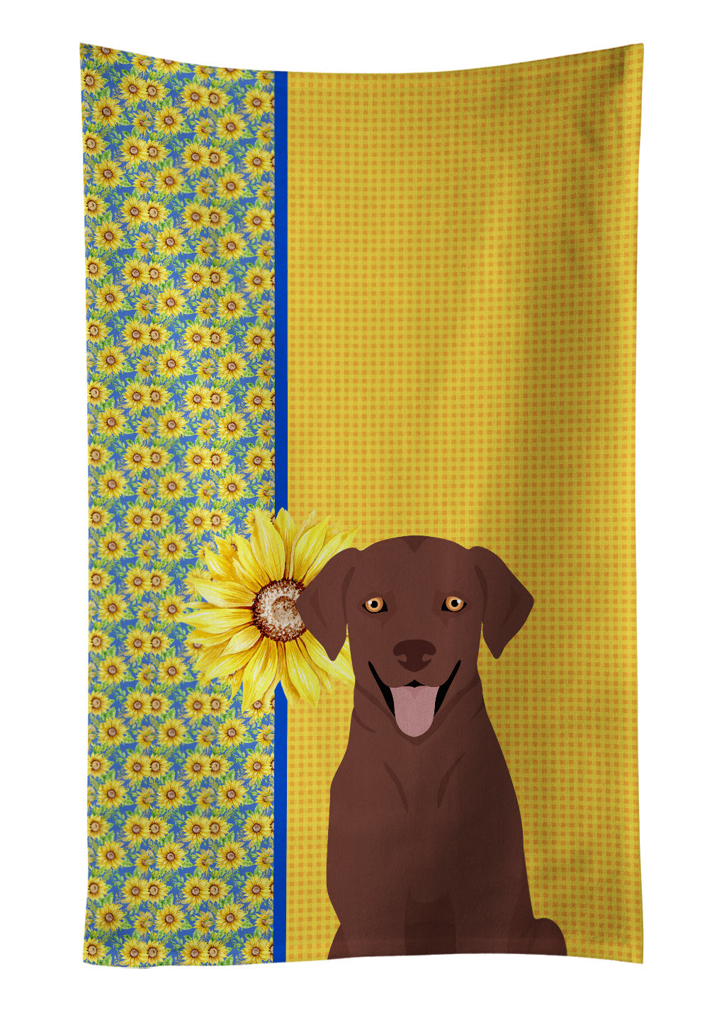 Summer Sunflowers Chocolate Labrador Retriever Kitchen Towel Dish Cloths Guest Hand Towel Decorative Bathroom Towel for Face,Tea, Dishcloth, Kitchen and Bath