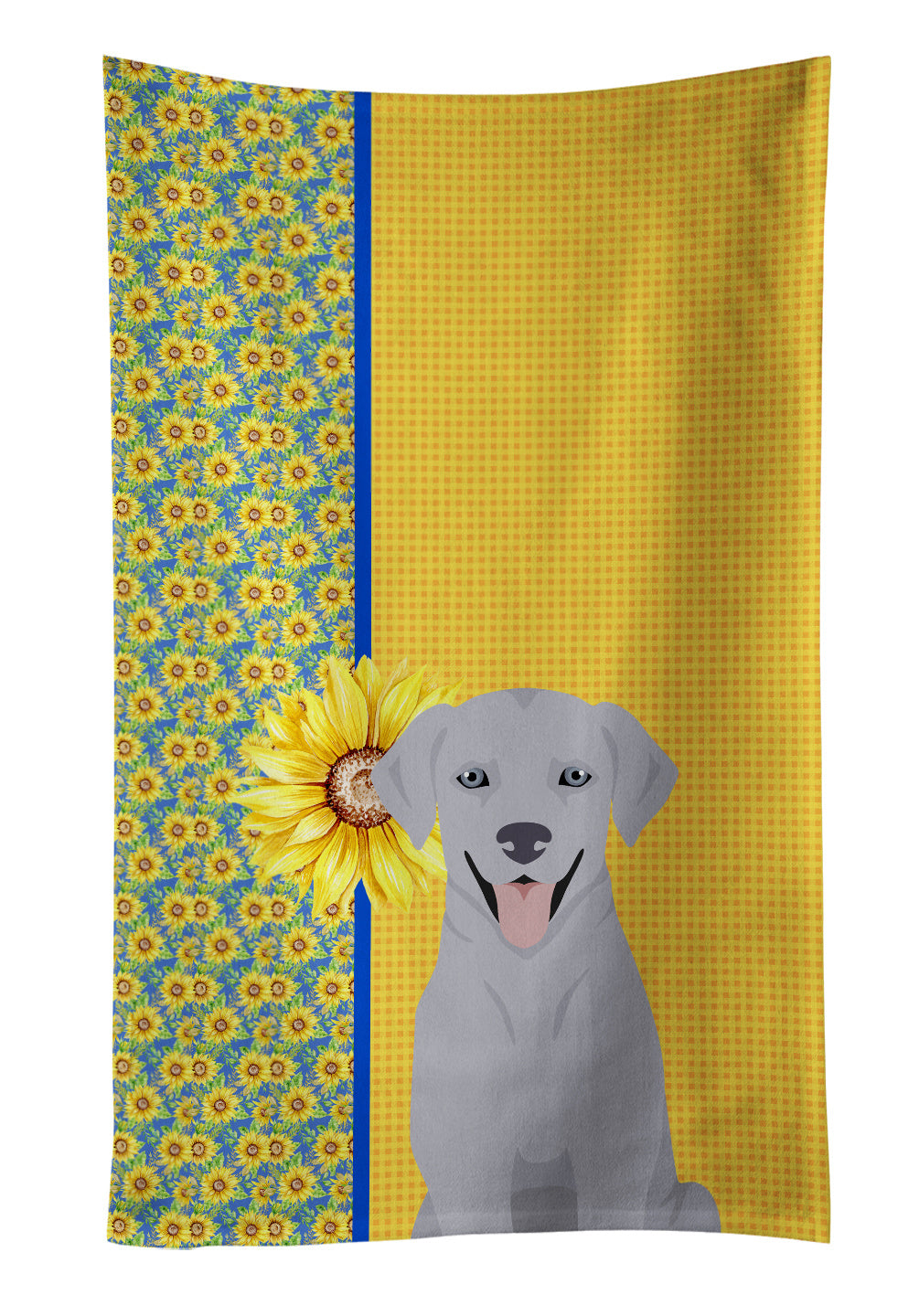 Summer Sunflowers Silver Labrador Retriever Kitchen Towel Dish Cloths Guest Hand Towel Decorative Bathroom Towel for Face,Tea, Dishcloth, Kitchen and Bath