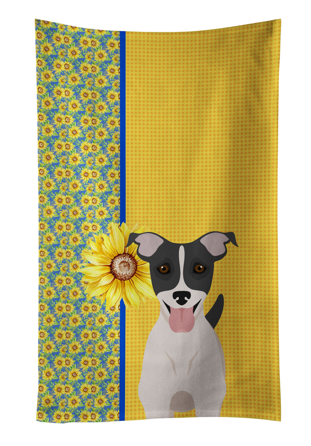 Summer Sunflowers Black White Smooth Jack Russell Terrier Kitchen Towel Dish Cloths Guest Hand Towel Decorative Bathroom Towel for Face,Tea, Dishcloth, Kitchen and Bath