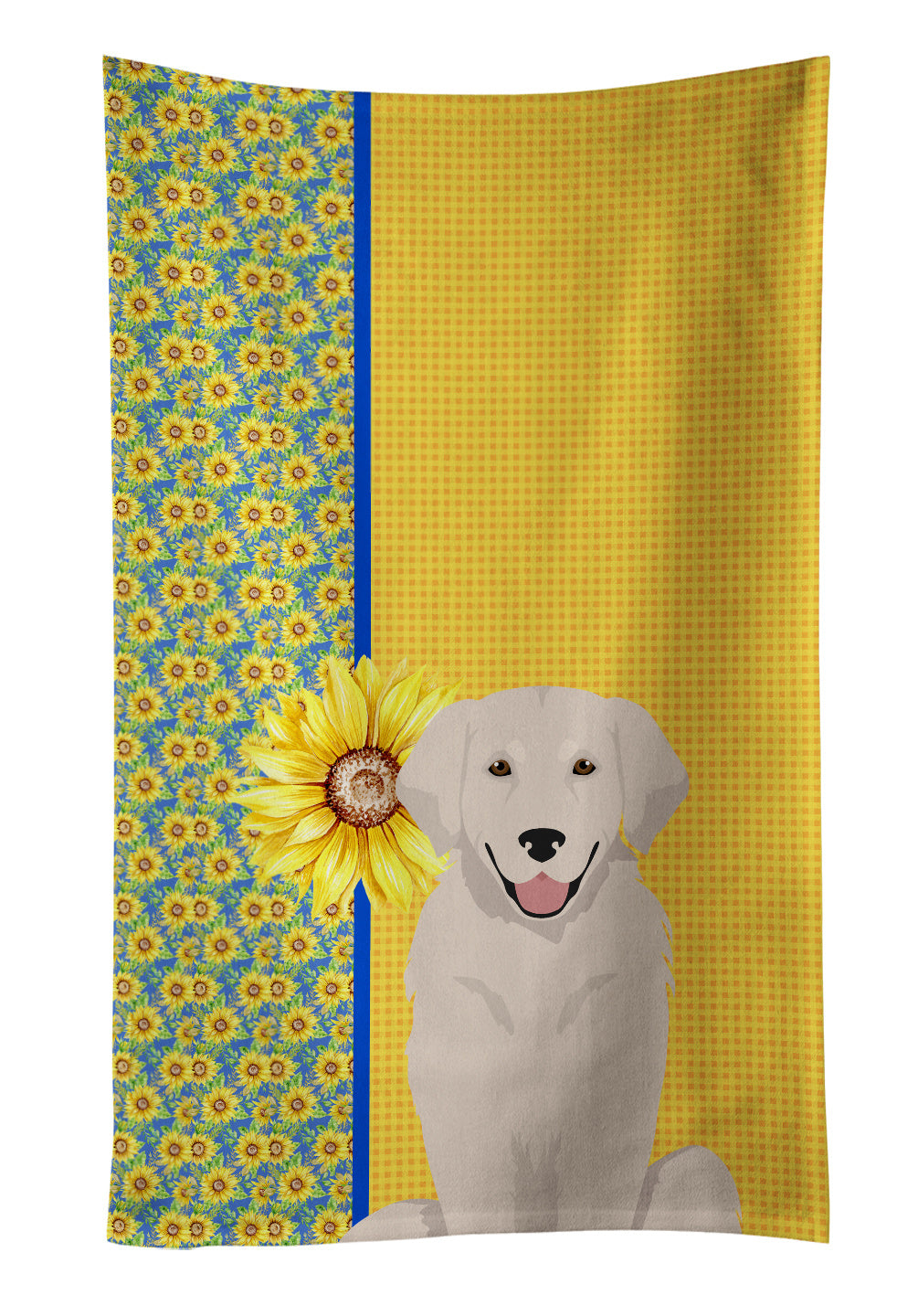 Summer Sunflowers Cream Golden Retriever Kitchen Towel Dish Cloths Guest Hand Towel Decorative Bathroom Towel for Face,Tea, Dishcloth, Kitchen and Bath