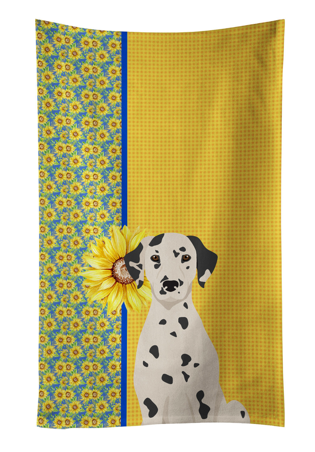 Summer Sunflowers Dalmatian Kitchen Towel Dish Cloths Guest Hand Towel Decorative Bathroom Towel for Face,Tea, Dishcloth, Kitchen and Bath