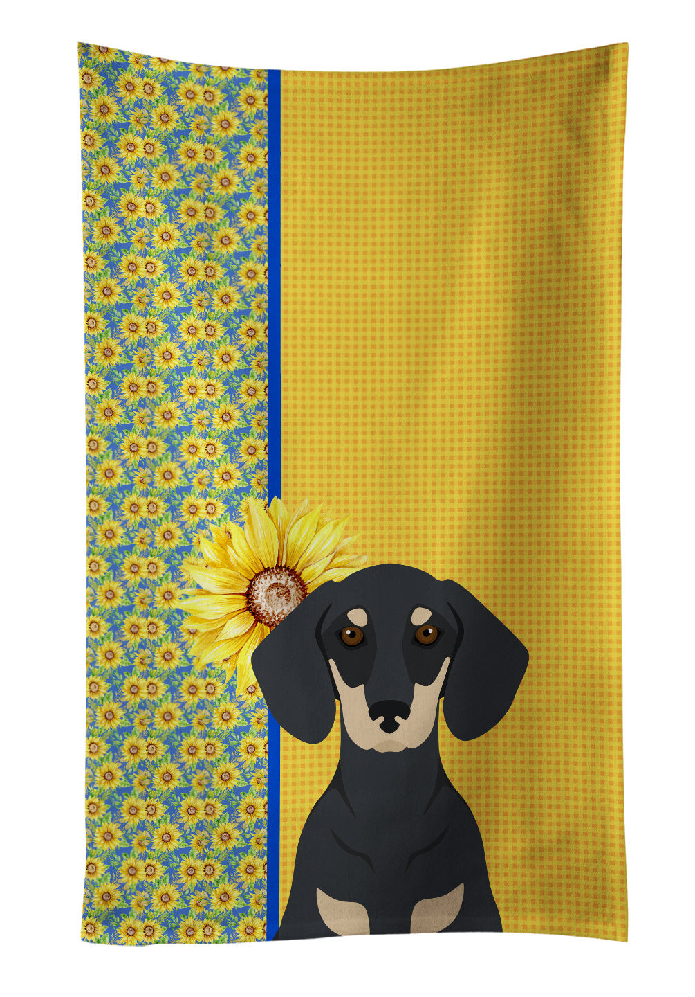 Summer Sunflowers Black and Cream Dachshund Kitchen Towel Dish Cloths Guest Hand Towel Decorative Bathroom Towel for Face,Tea, Dishcloth, Kitchen and Bath