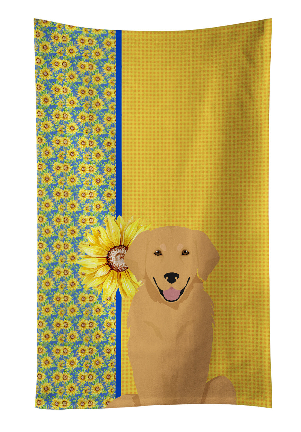 Summer Sunflowers Gold Golden Retriever Kitchen Towel Dish Cloths Guest Hand Towel Decorative Bathroom Towel for Face,Tea, Dishcloth, Kitchen and Bath