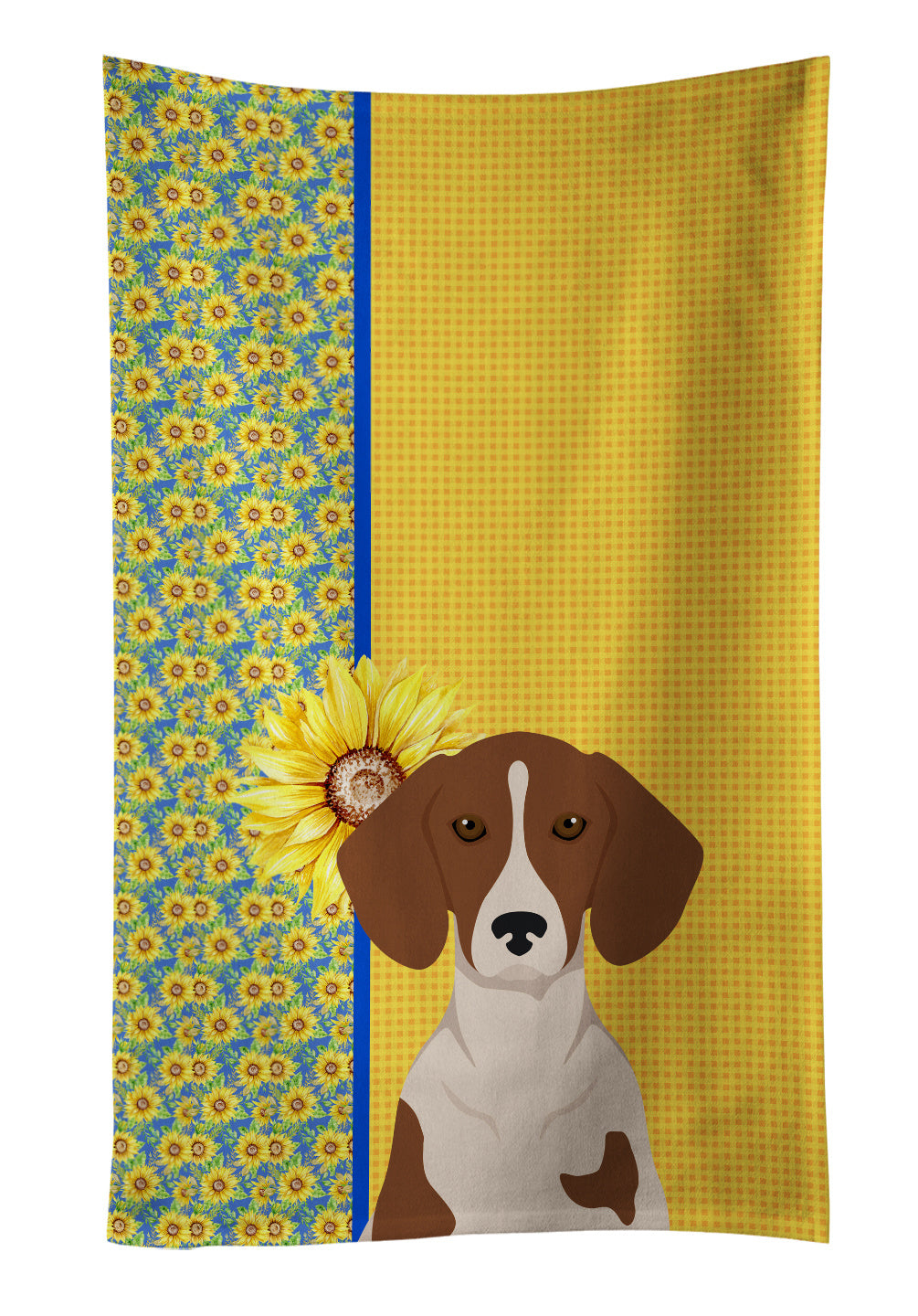 Summer Sunflowers Red Piebald Dachshund Kitchen Towel Dish Cloths Guest Hand Towel Decorative Bathroom Towel for Face,Tea, Dishcloth, Kitchen and Bath