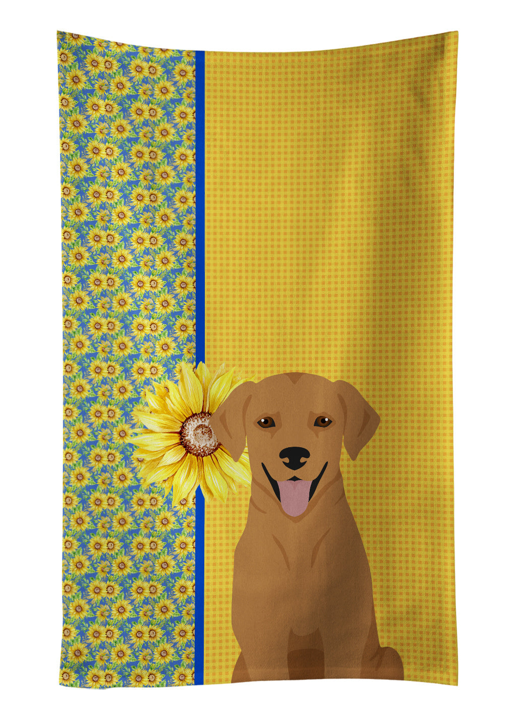 Summer Sunflowers Red Fox Labrador Retriever Kitchen Towel Dish Cloths Guest Hand Towel Decorative Bathroom Towel for Face,Tea, Dishcloth, Kitchen and Bath