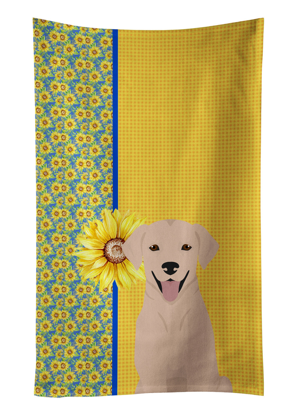 Summer Sunflowers Yellow Labrador Retriever Kitchen Towel Dish Cloths Guest Hand Towel Decorative Bathroom Towel for Face,Tea, Dishcloth, Kitchen and Bath