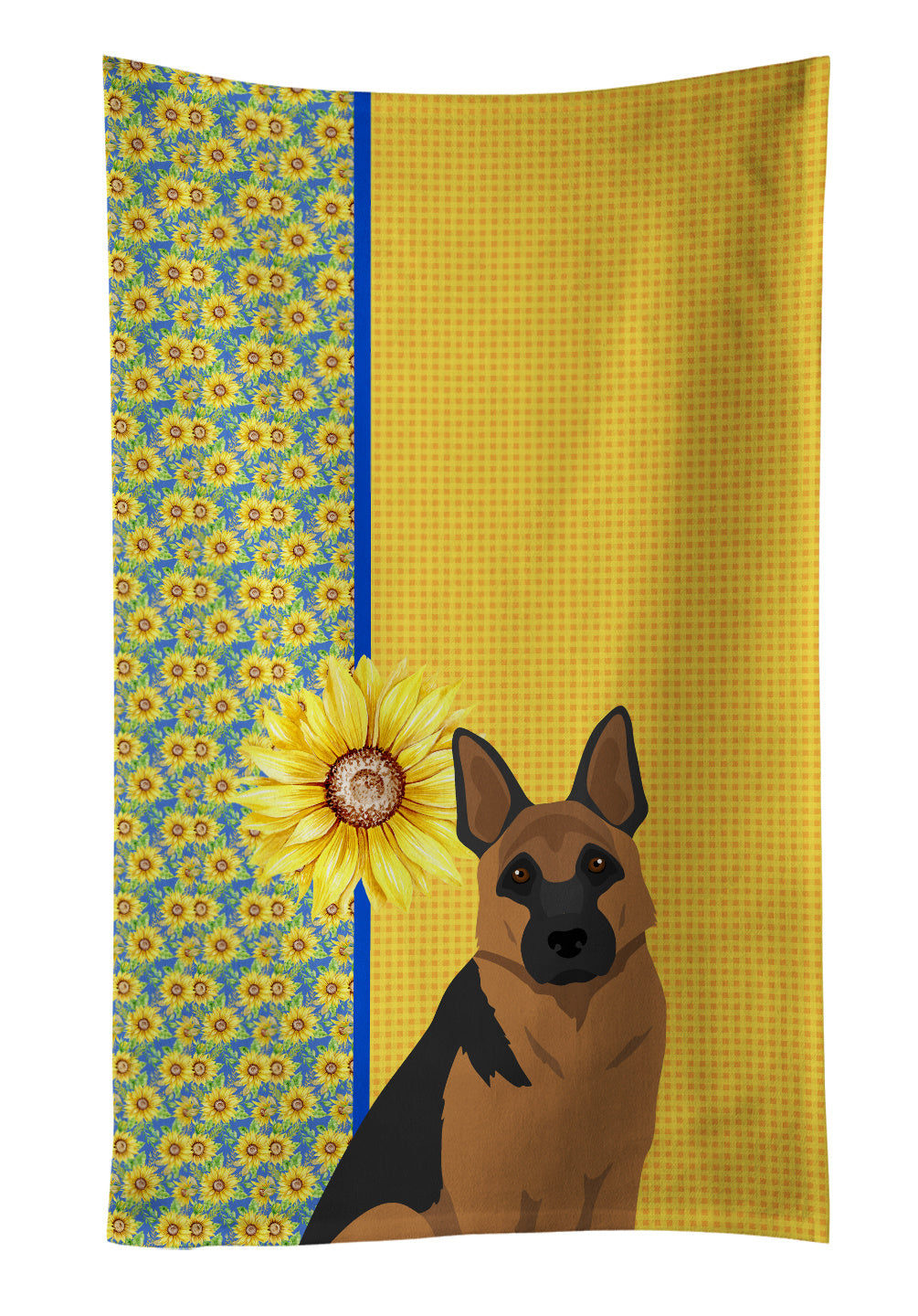 Summer Sunflowers Black and Tan German Shepherd Kitchen Towel Dish Cloths Guest Hand Towel Decorative Bathroom Towel for Face,Tea, Dishcloth, Kitchen and Bath