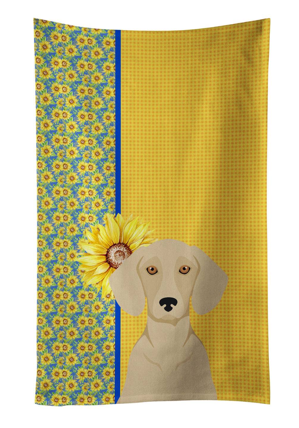 Summer Sunflowers Cream Dachshund Kitchen Towel Dish Cloths Guest Hand Towel Decorative Bathroom Towel for Face,Tea, Dishcloth, Kitchen and Bath