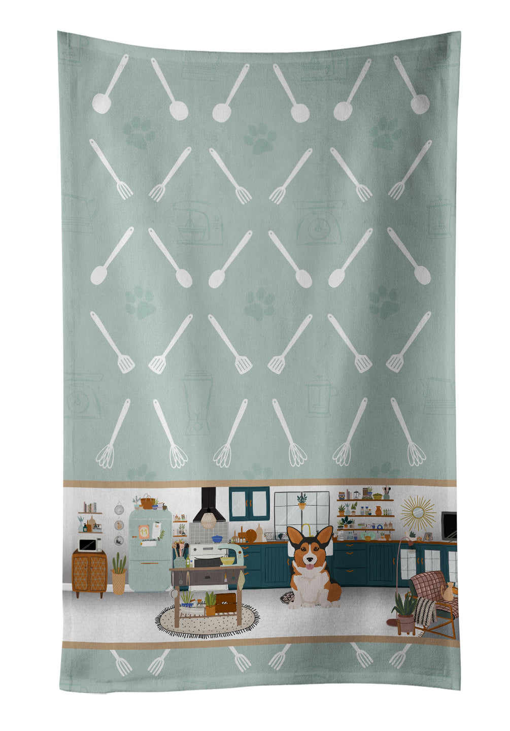 Sable Pembroke Corgi in the Kitchen Kitchen Towel Dish Cloths Guest Hand Towel Decorative Bathroom Towel for Face,Tea, Dishcloth, Kitchen and Bath