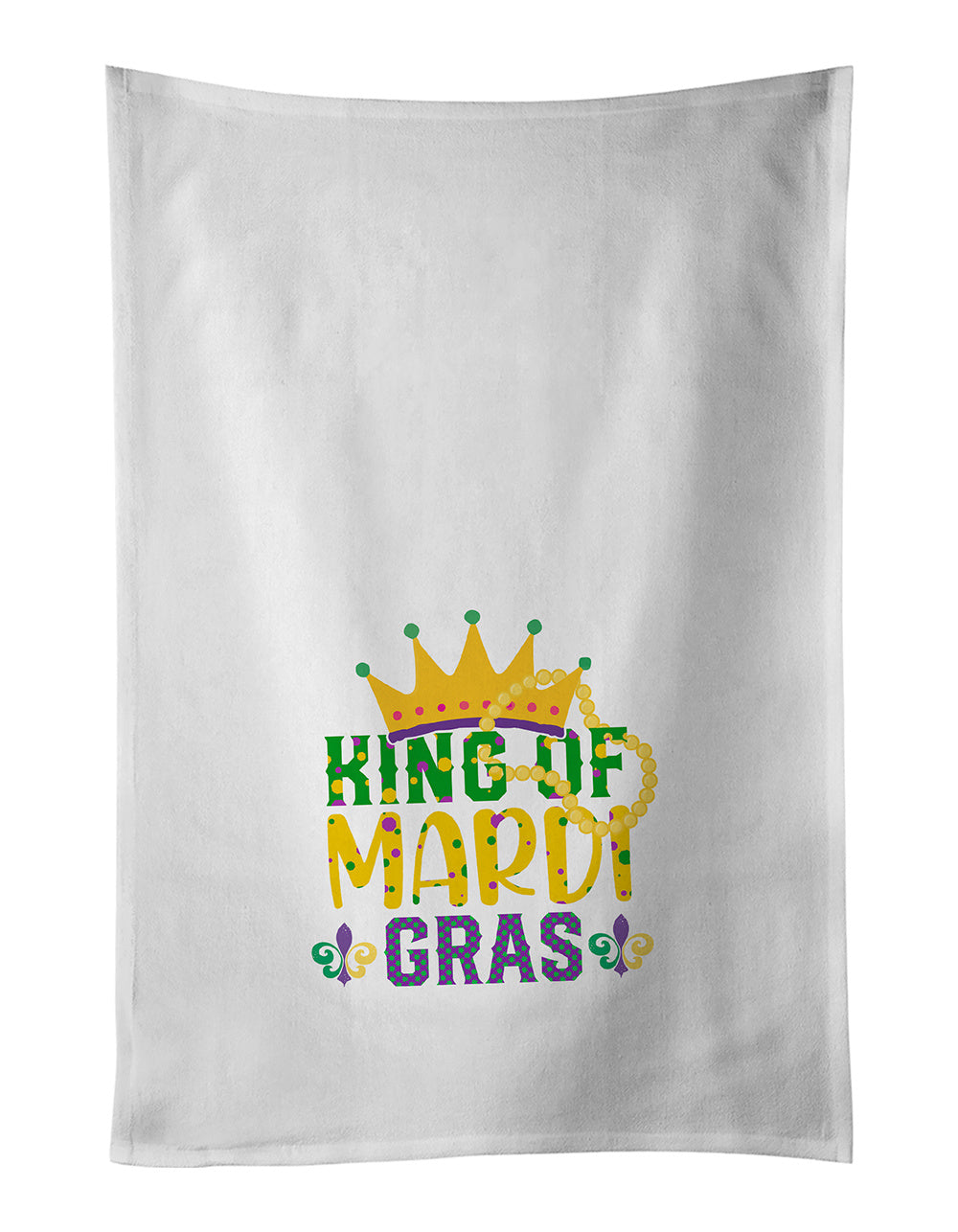 King of Mardi Gras Kitchen Towel Set of 2 White Dish Towels Decorative Bathroom Hand towel for Hand, Face, Hair, Yoga, Tea, Dishcloth, 19 X 28", White