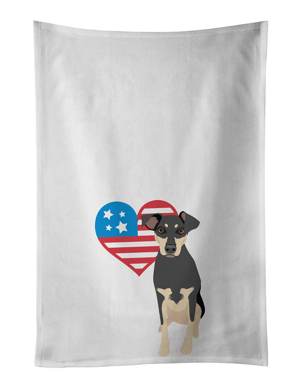 NEW Rottweiler Black and Tan #3 Patriotic Kitchen Towel Set of 2 White Dish Towels Decorative Bathroom Hand towel for Hand, Face, Hair, Yoga, Tea, Dishcloth, 19 X 28", White