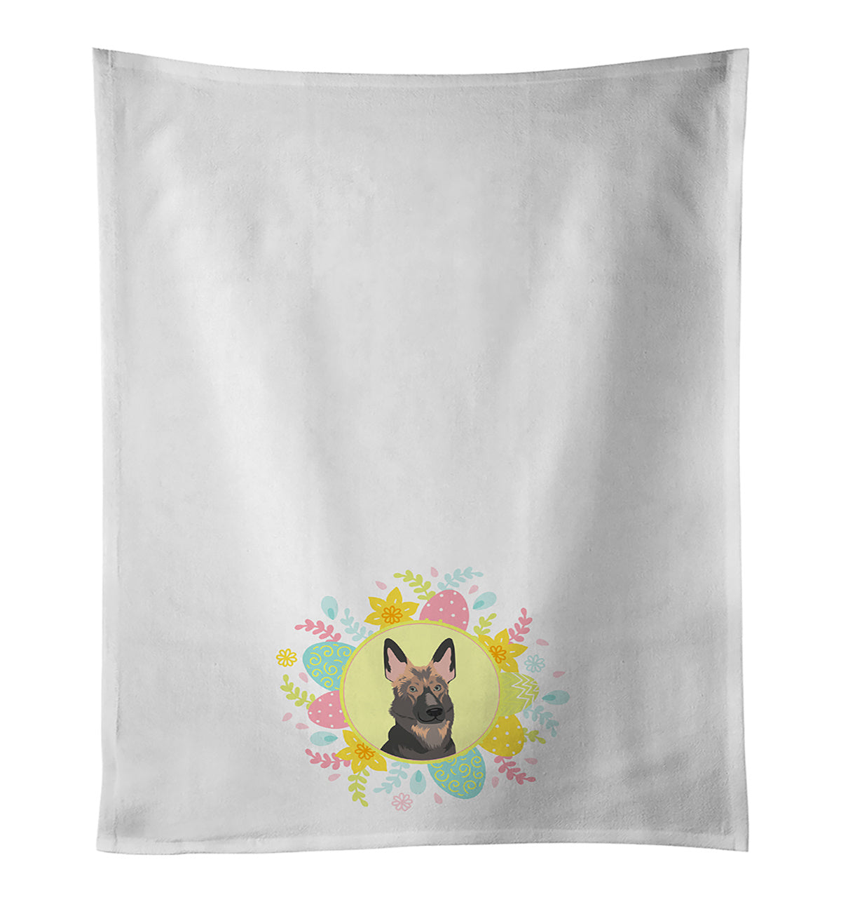 NEW German Shepherd Puppy Easter Kitchen Towel Set of 2 White Dish Towels Decorative Bathroom Hand towel for Hand, Face, Hair, Yoga, Tea, Dishcloth, 19 X 28", White